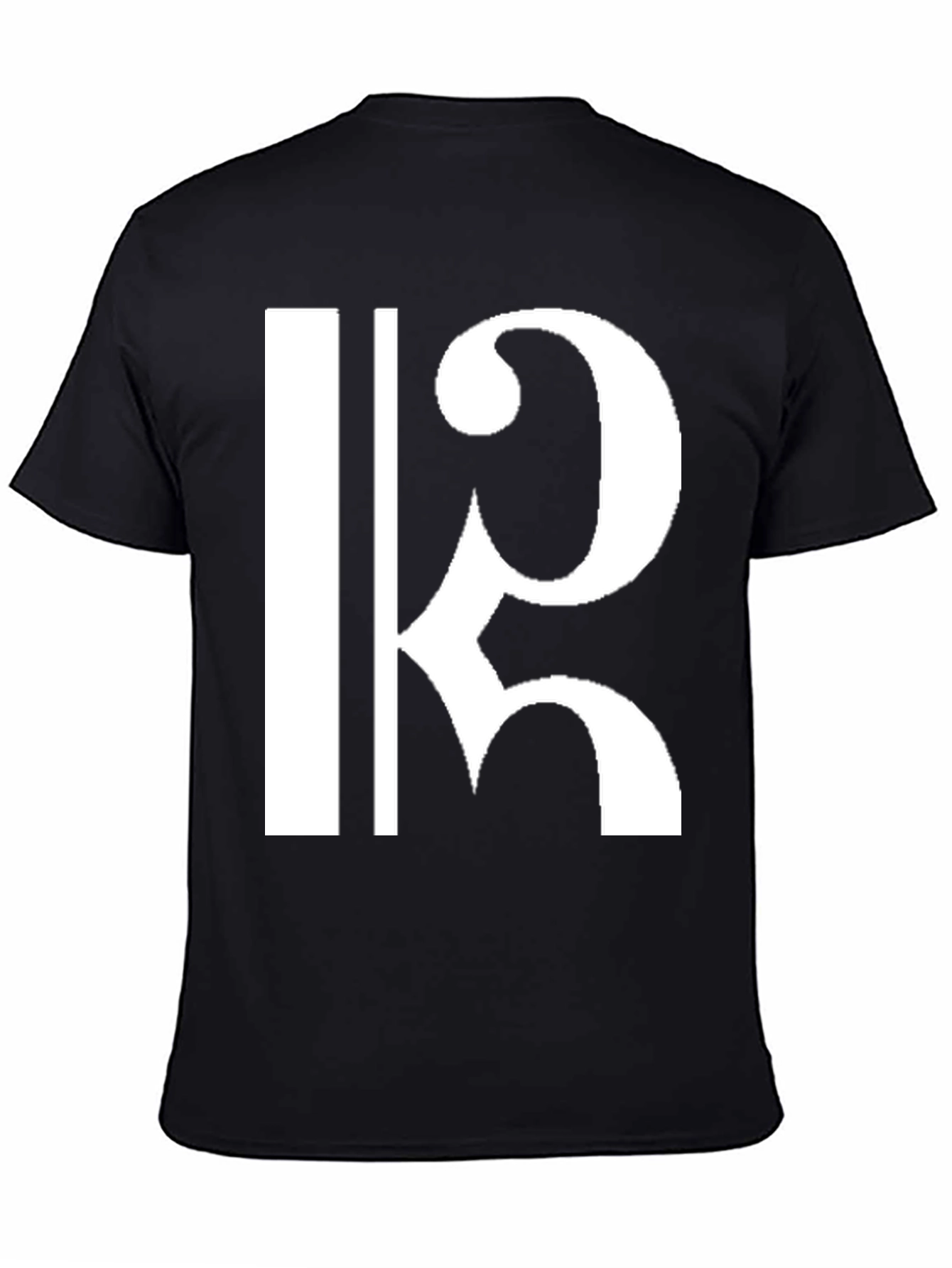 Stylish Black T-Shirt with White K Letter Design