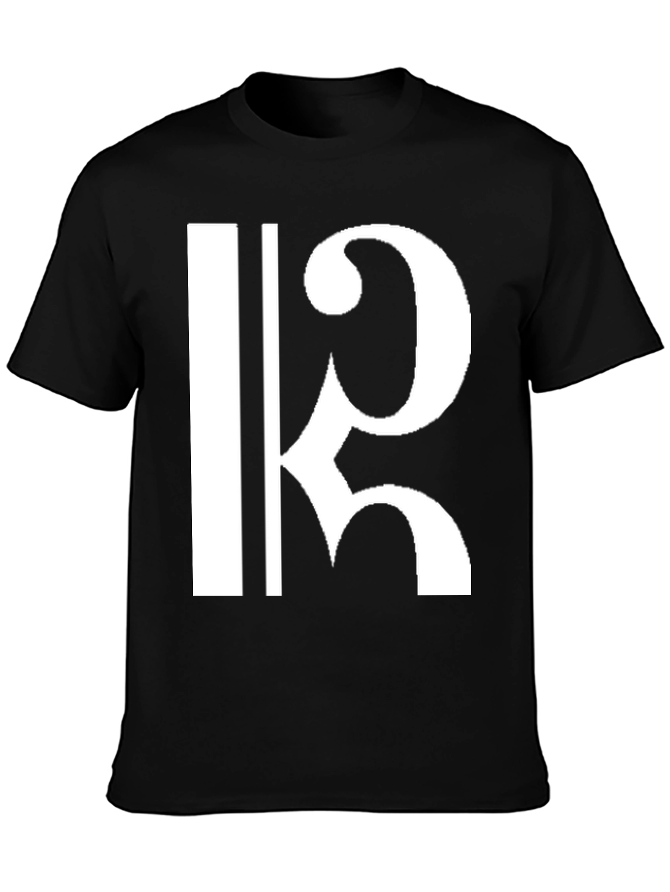 Stylish Black T-Shirt with White K Letter Design