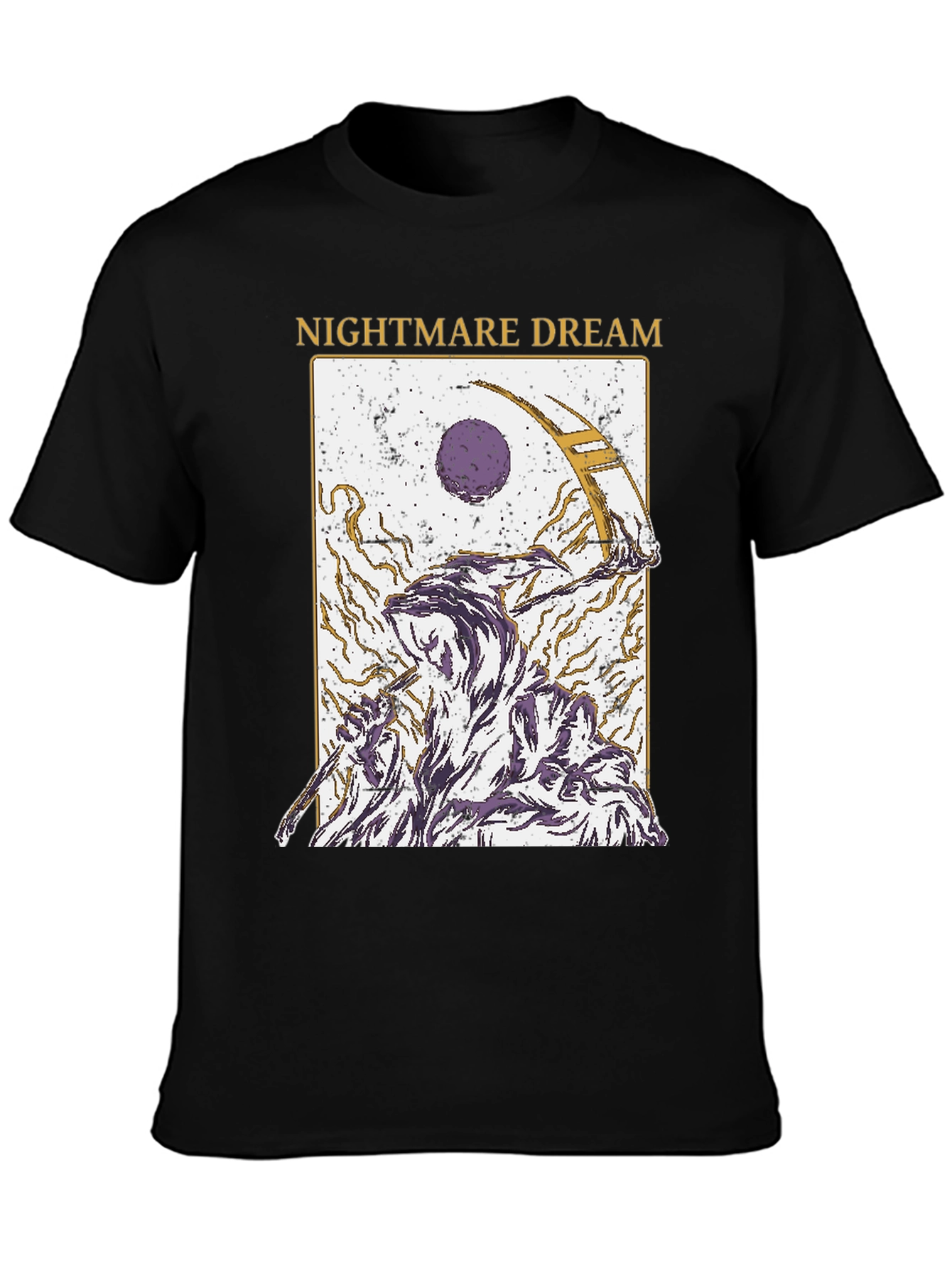 Nightmare Dream Graphic Print Black T-Shirt