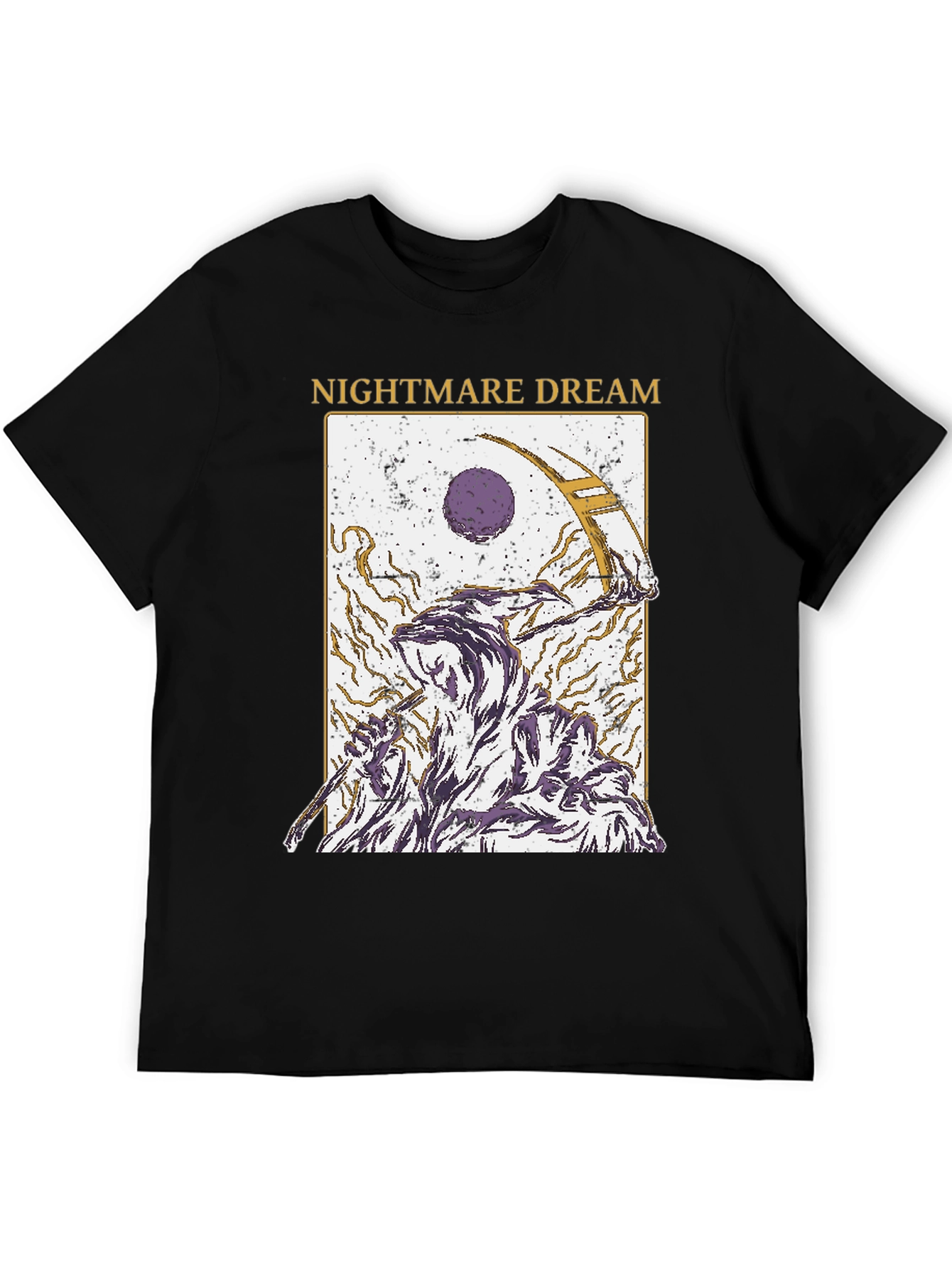 Nightmare Dream Graphic Print Black T-Shirt