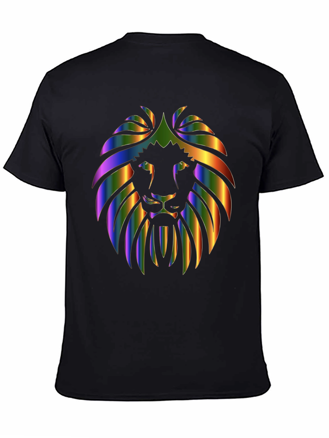 Rainbow Lion Graphic Black T-Shirt