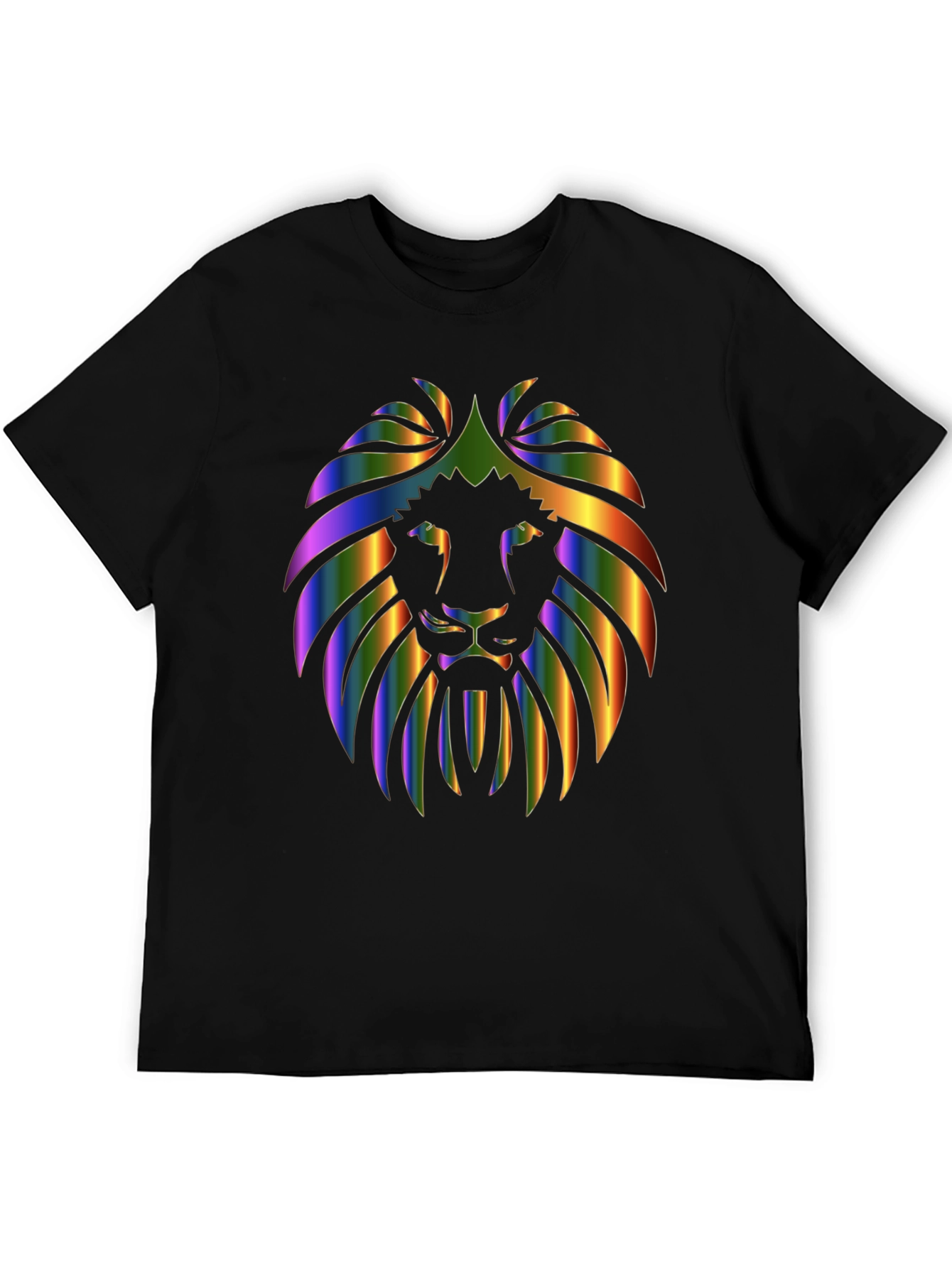 Rainbow Lion Graphic Black T-Shirt