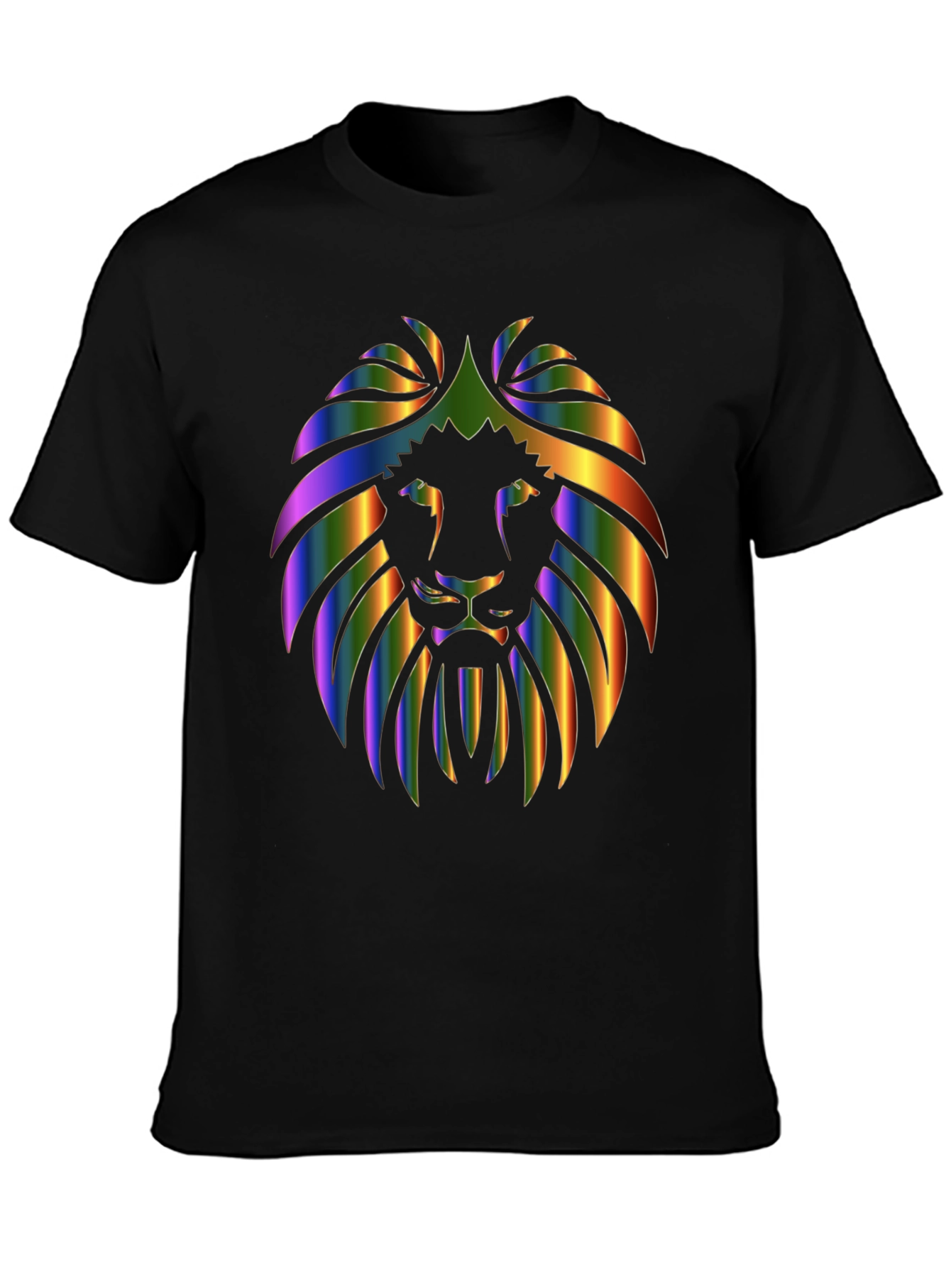 Rainbow Lion Graphic Black T-Shirt