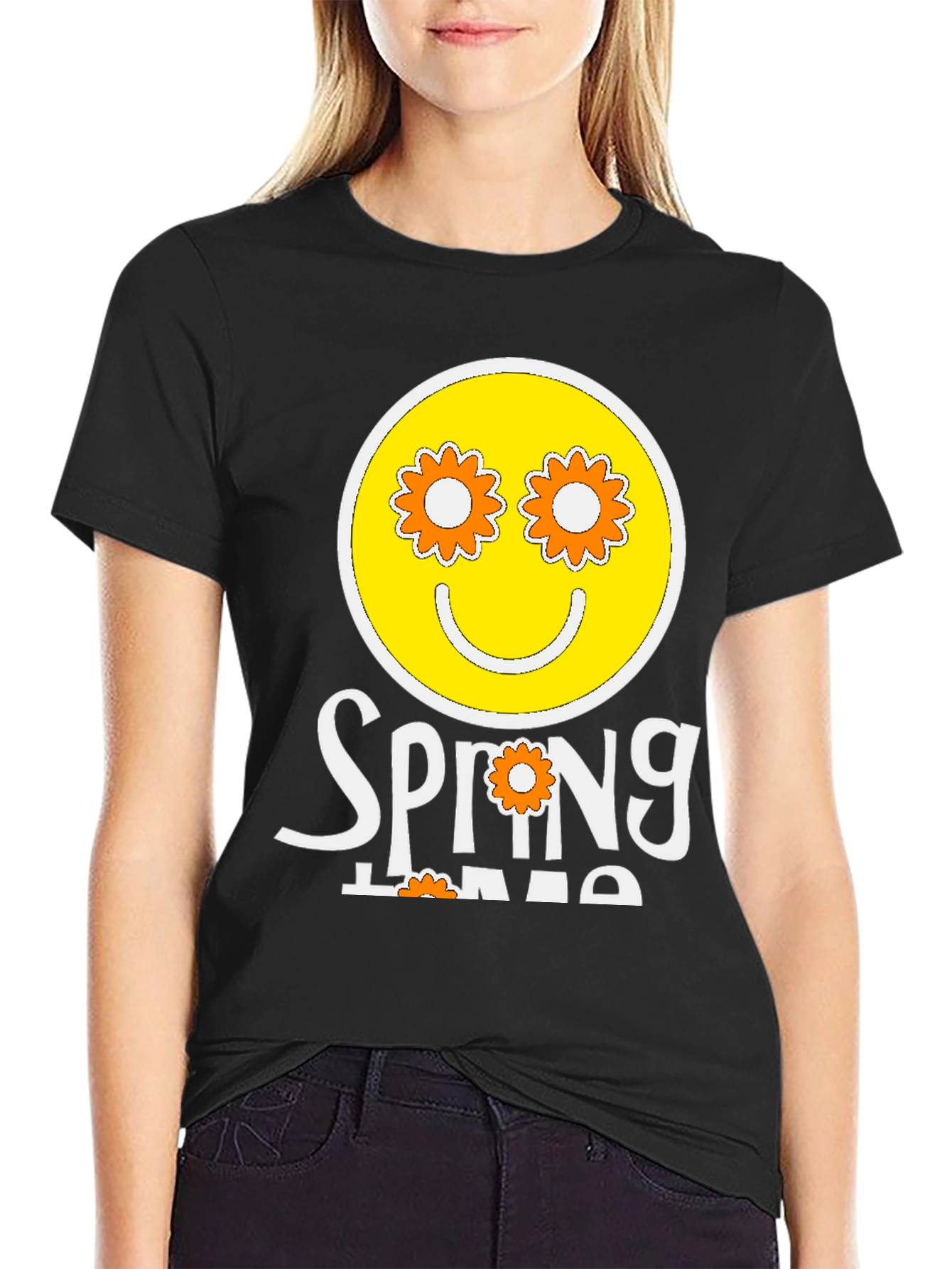 Retro Spring Time Flower Graphic T-Shirt