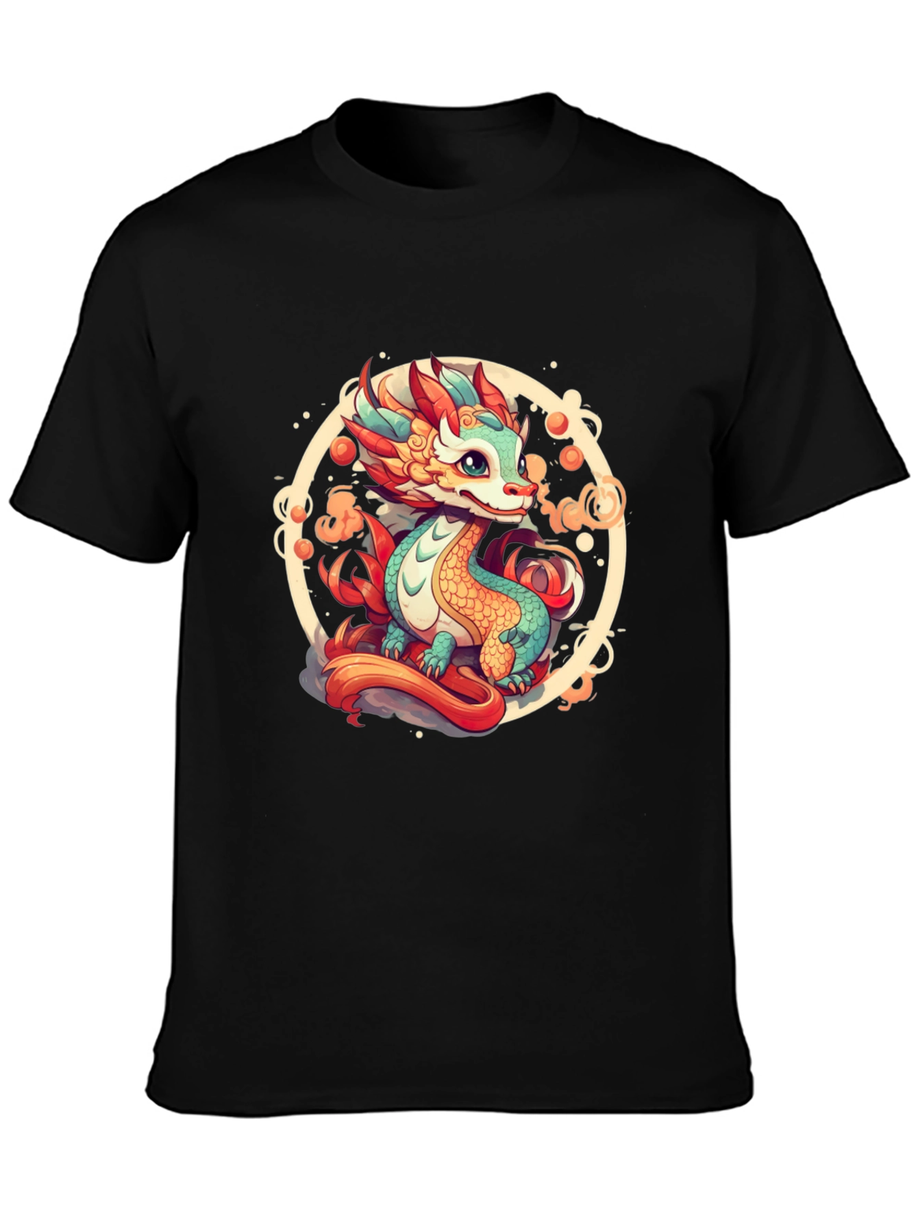 Cute Dragon Graphic Tee - Black T-Shirt