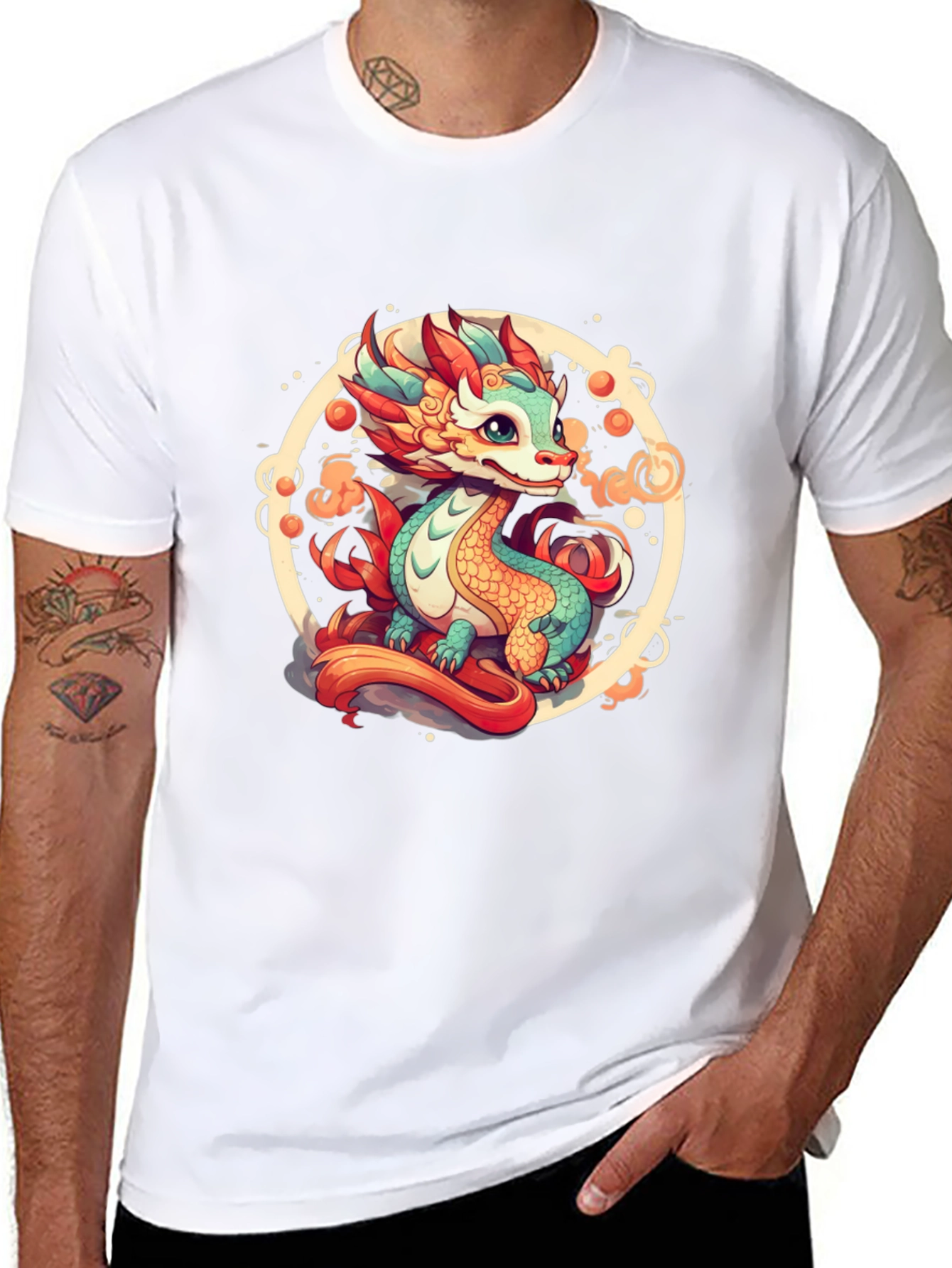 Cute Dragon Graphic Tee - Black T-Shirt