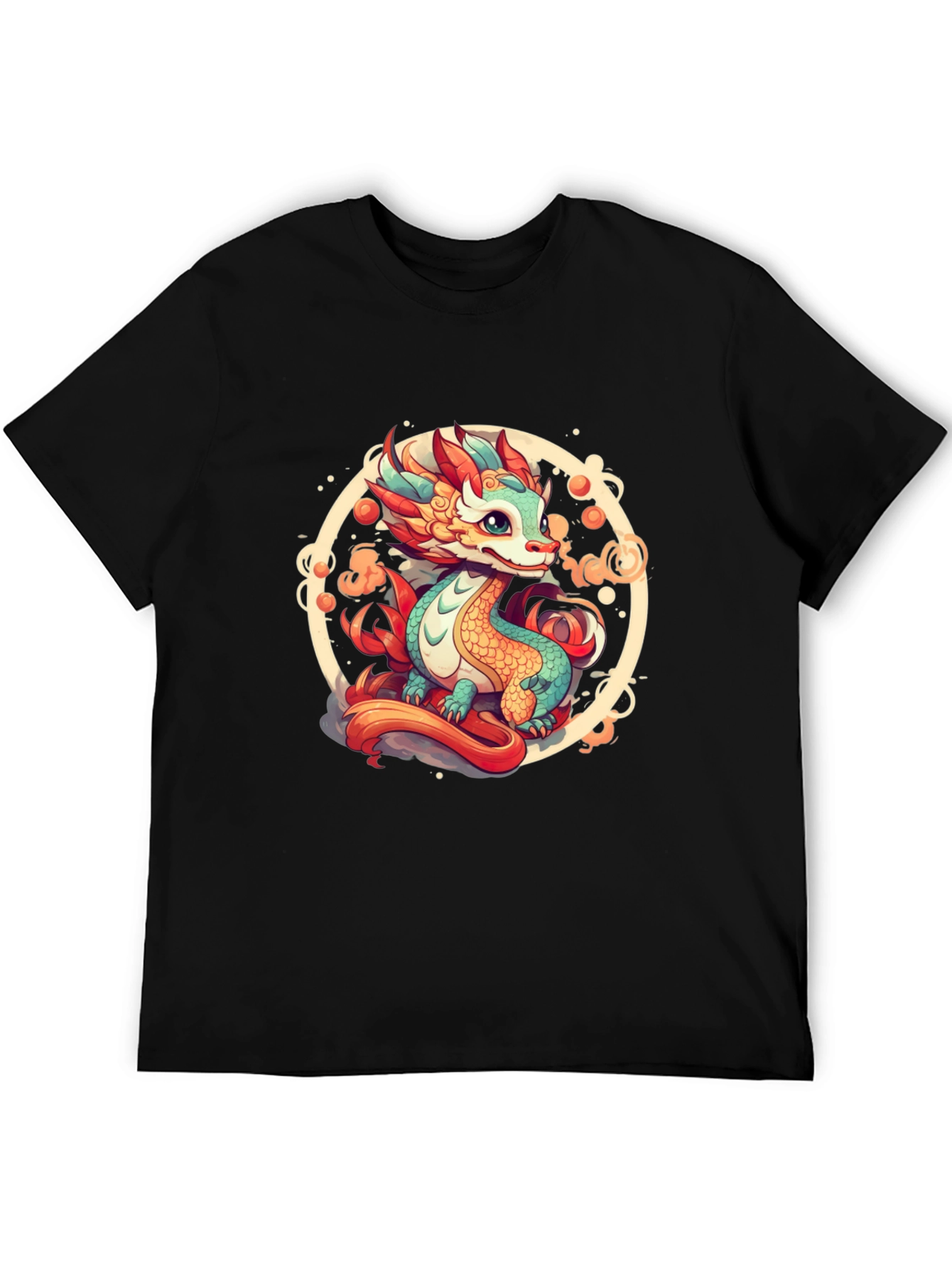 Cute Dragon Graphic Tee - Black T-Shirt