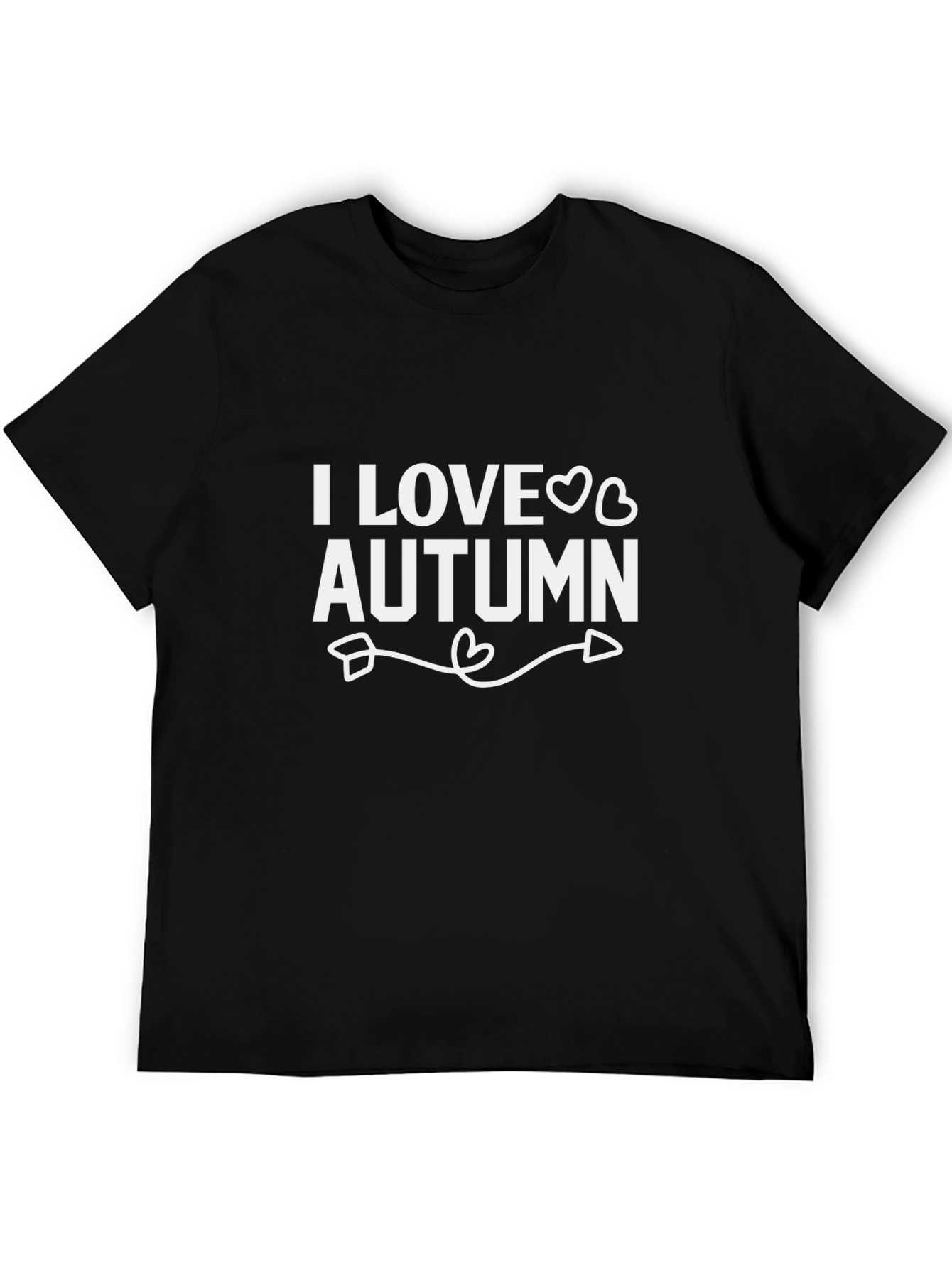 I Love Autumn Black T-Shirt