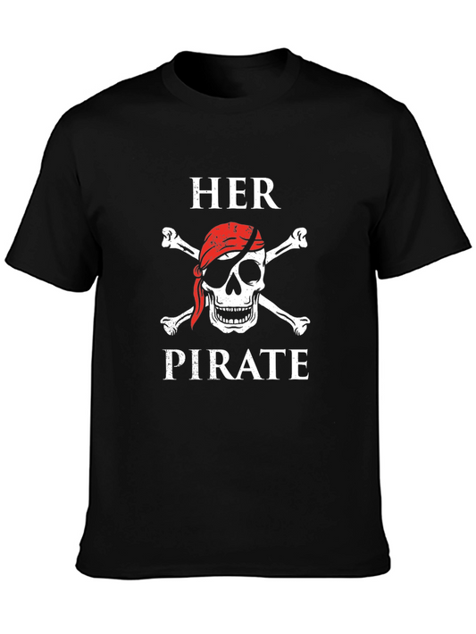 Her Pirate Skull & Crossbones Black T-Shirt