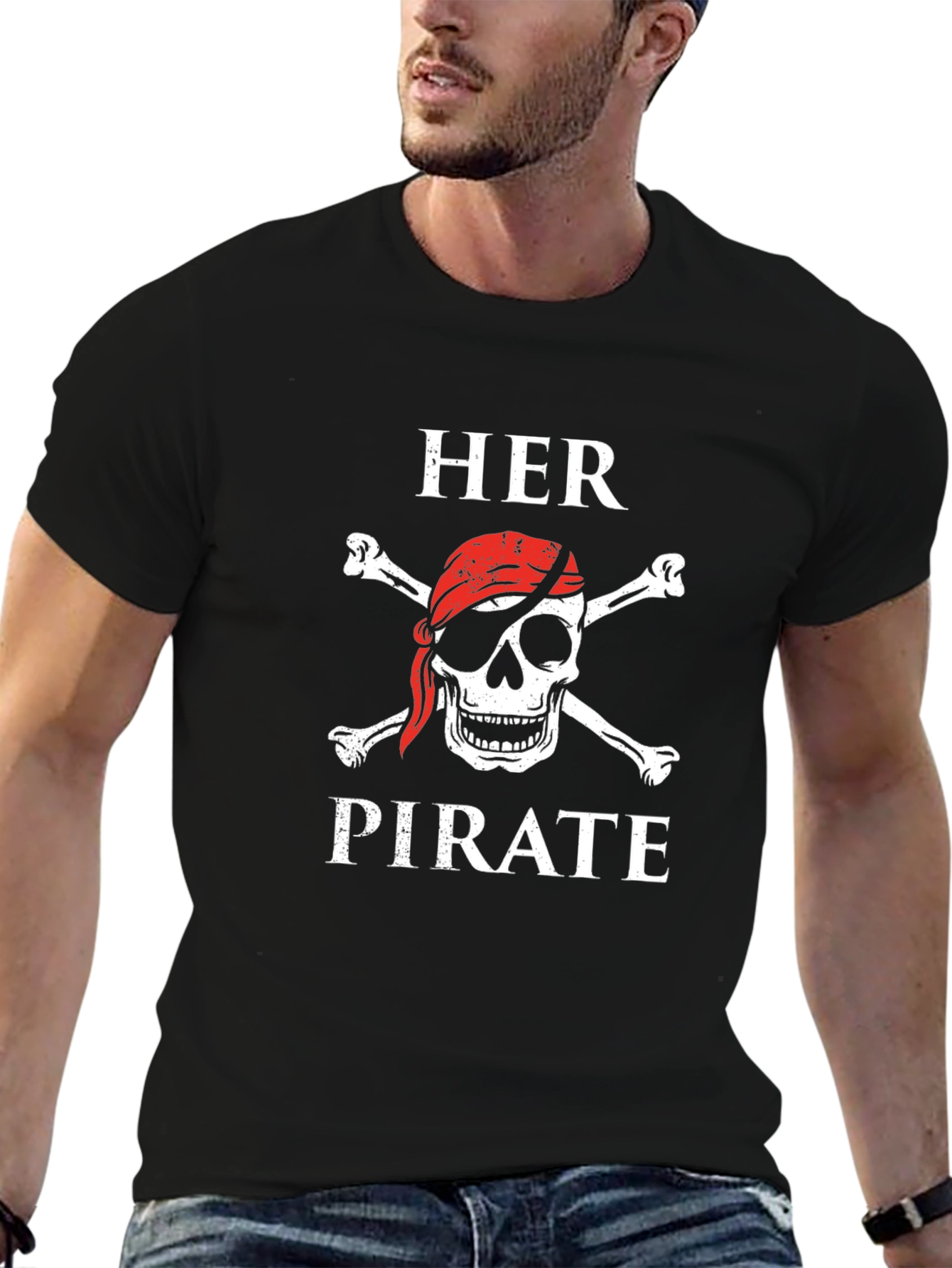 Her Pirate Skull & Crossbones Black T-Shirt