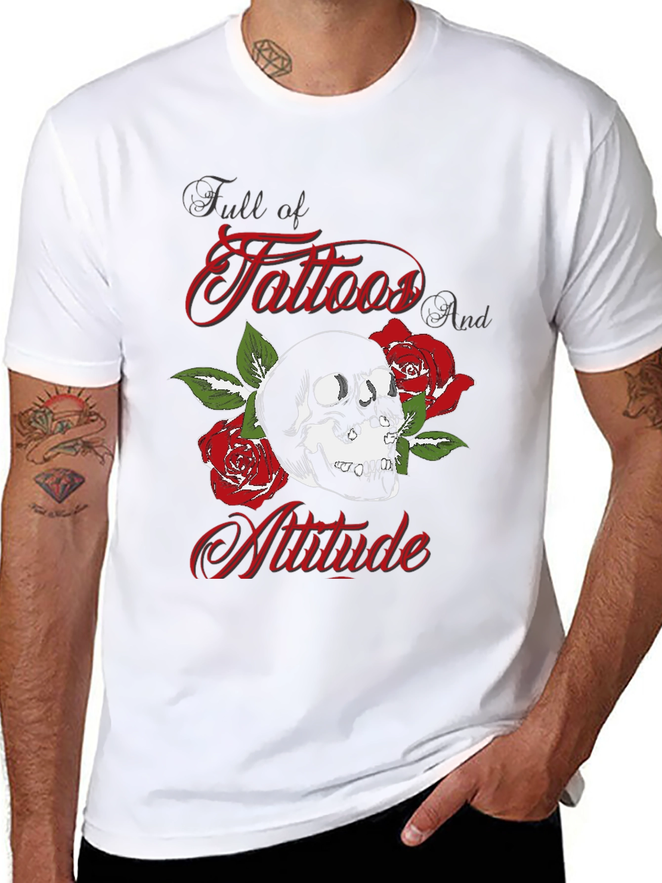 Skull & Roses Graphic T-Shirt - Tattoo Attitude