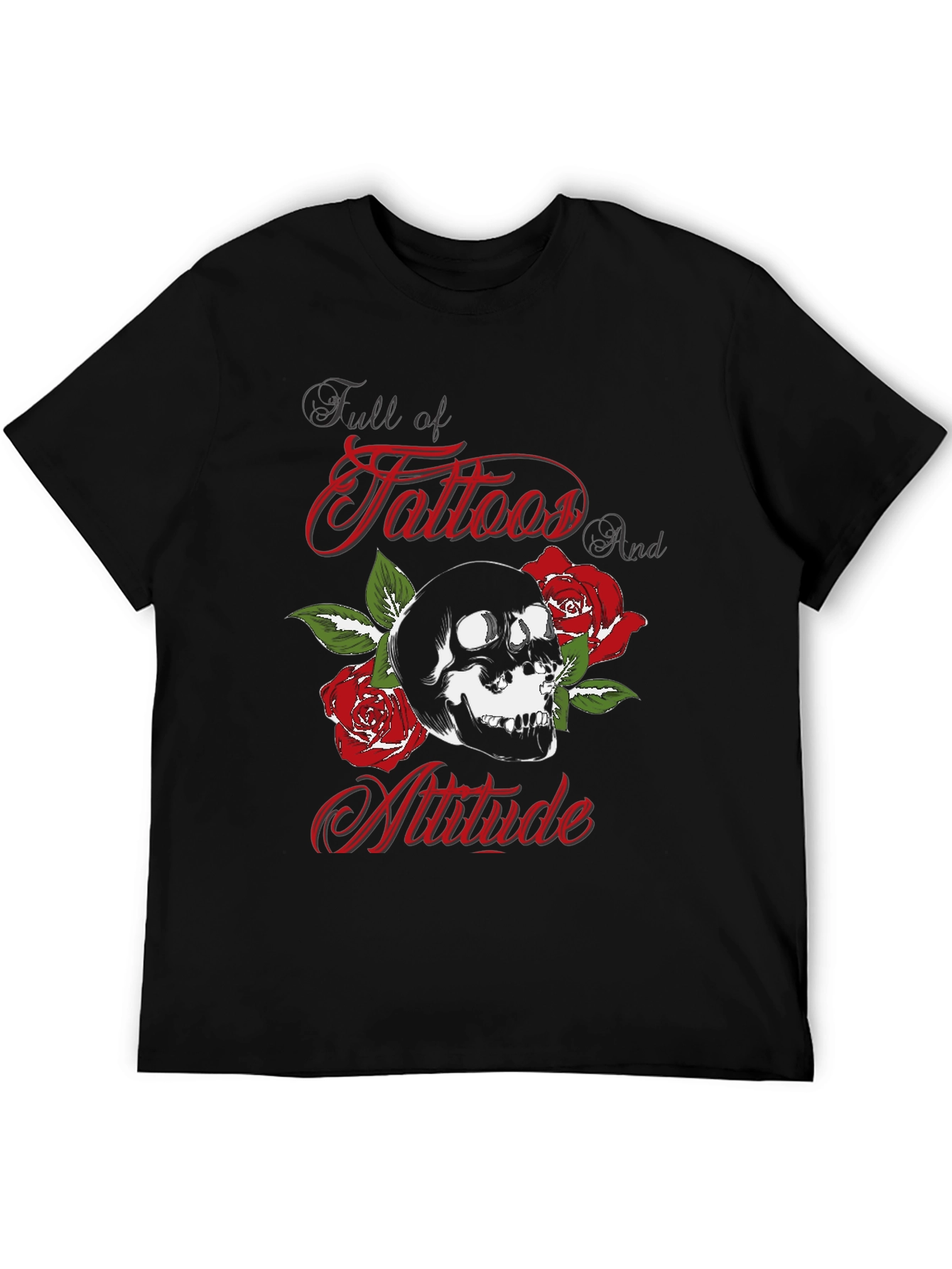 Skull & Roses Graphic T-Shirt - Tattoo Attitude