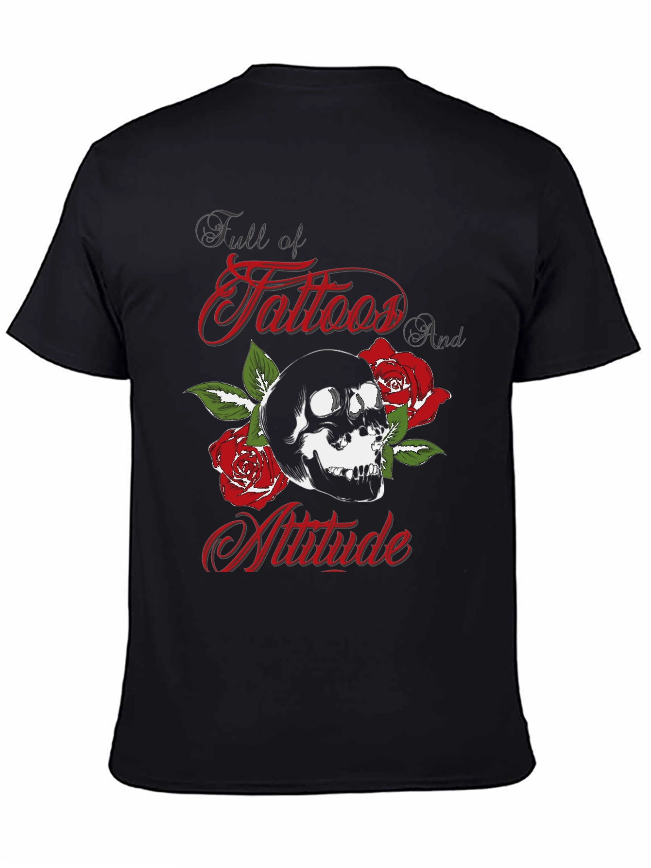Skull & Roses Graphic T-Shirt - Tattoo Attitude
