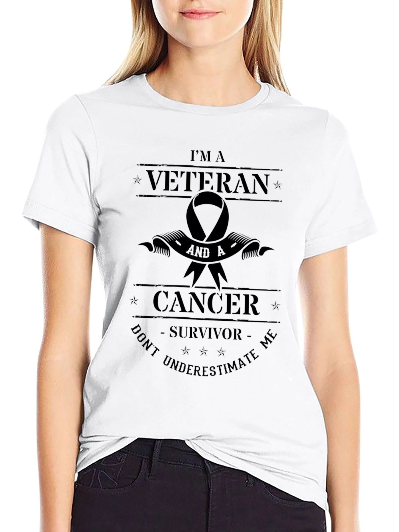 Veteran Cancer Survivor T-Shirt - Dont Underestimate Me