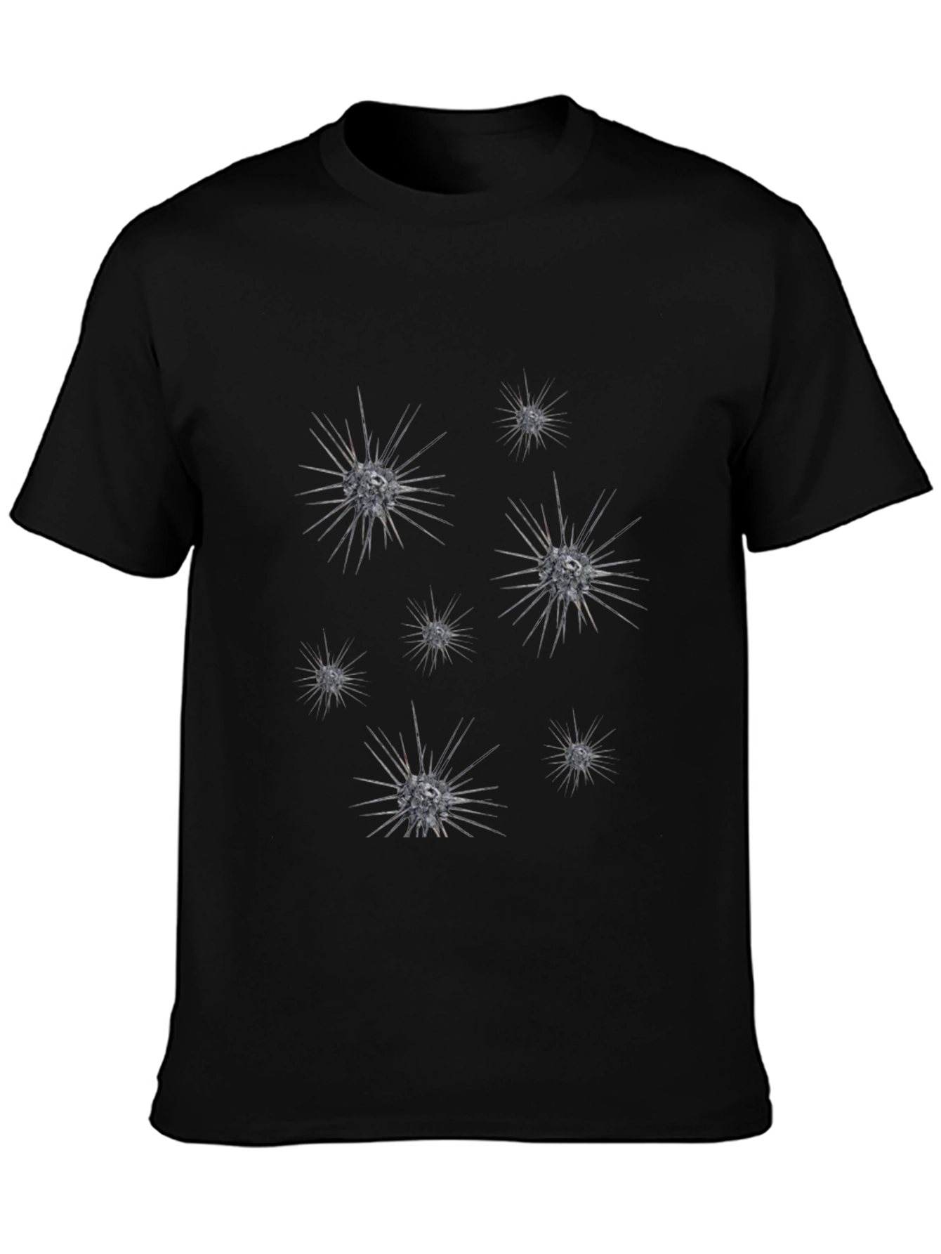 Spiky Celestial Orb Graphic Black T-Shirt