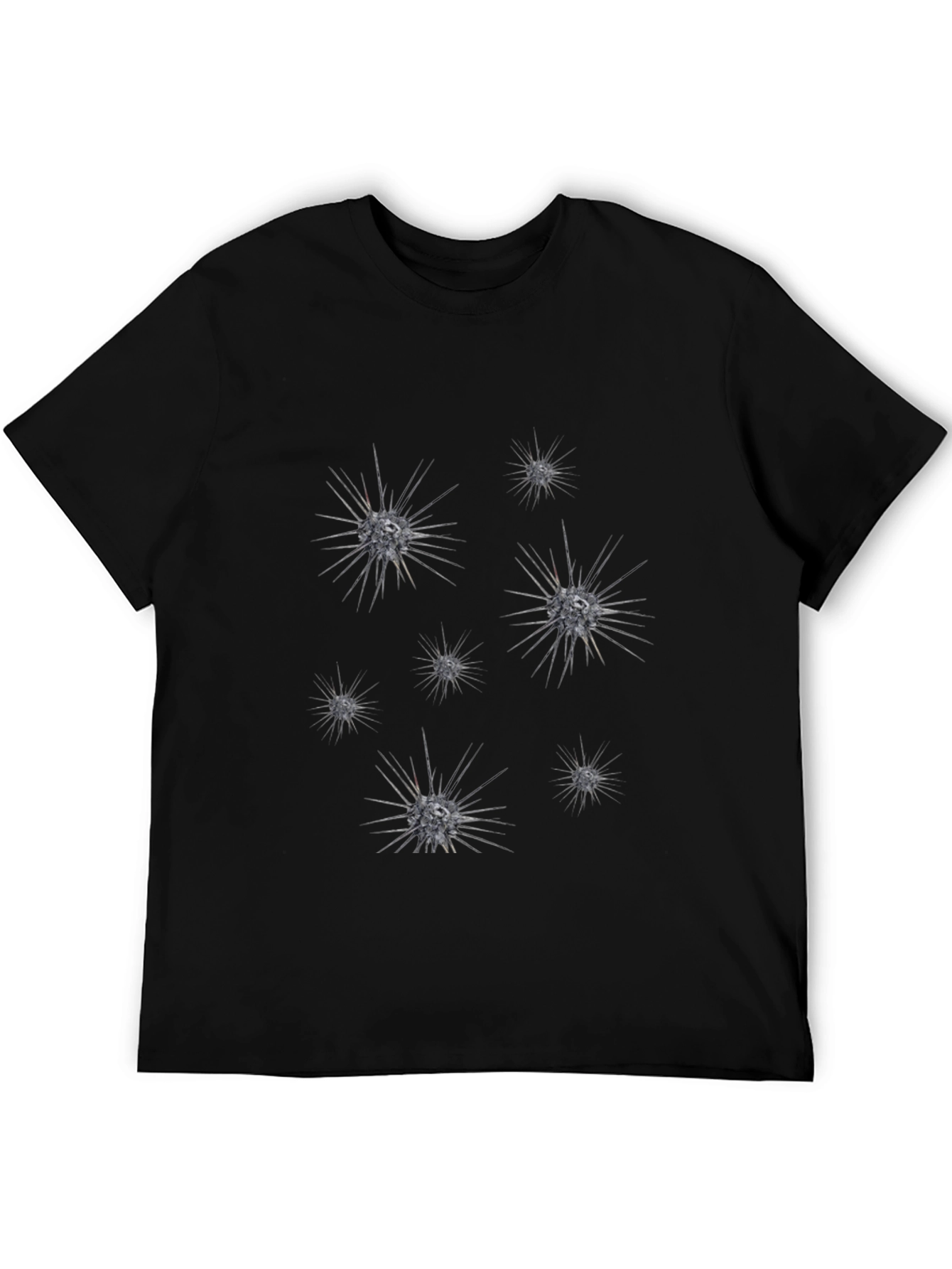 Spiky Celestial Orb Graphic Black T-Shirt