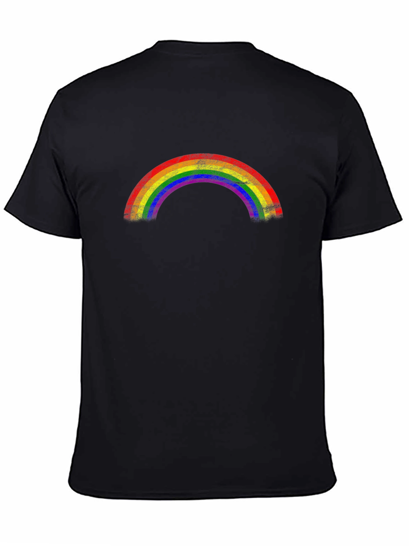 Rainbow Pride Graphic Tee - Black Cotton T-Shirt