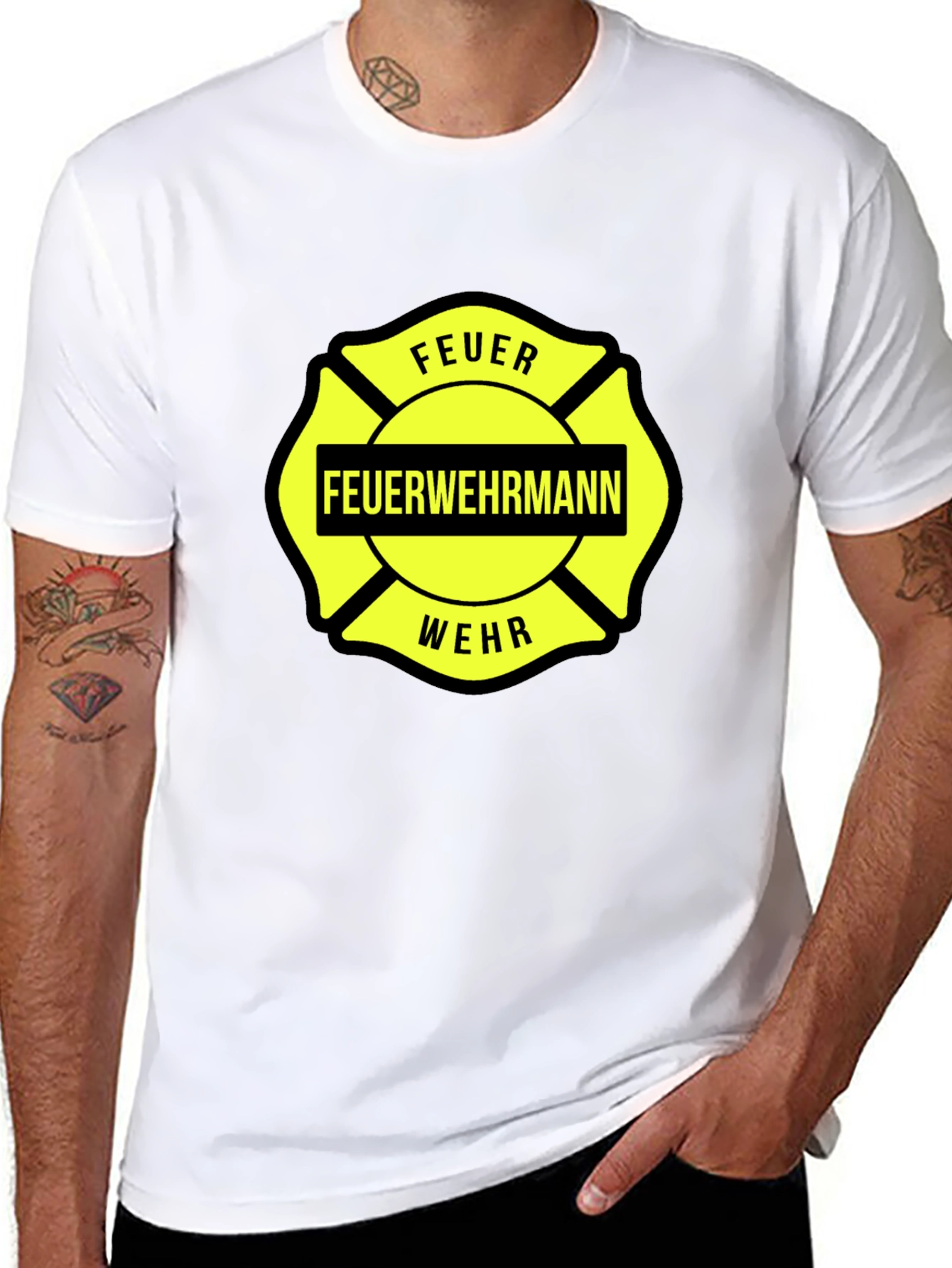 Feuerwehrmann Firefighter Malteser Cross T-Shirt
