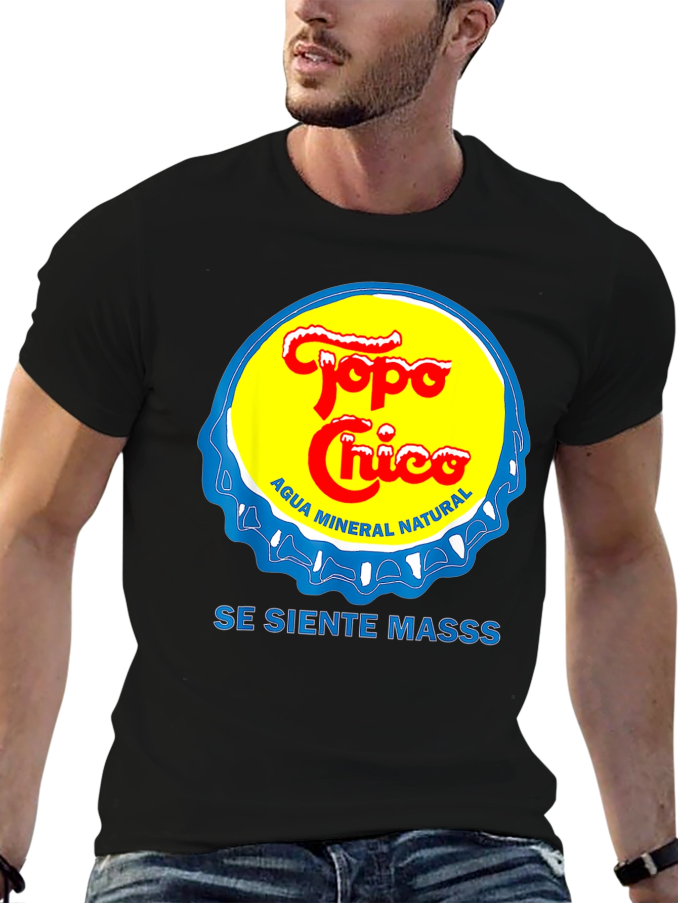 Topo Chico T-Shirt - Se Siente Masss Black Tee