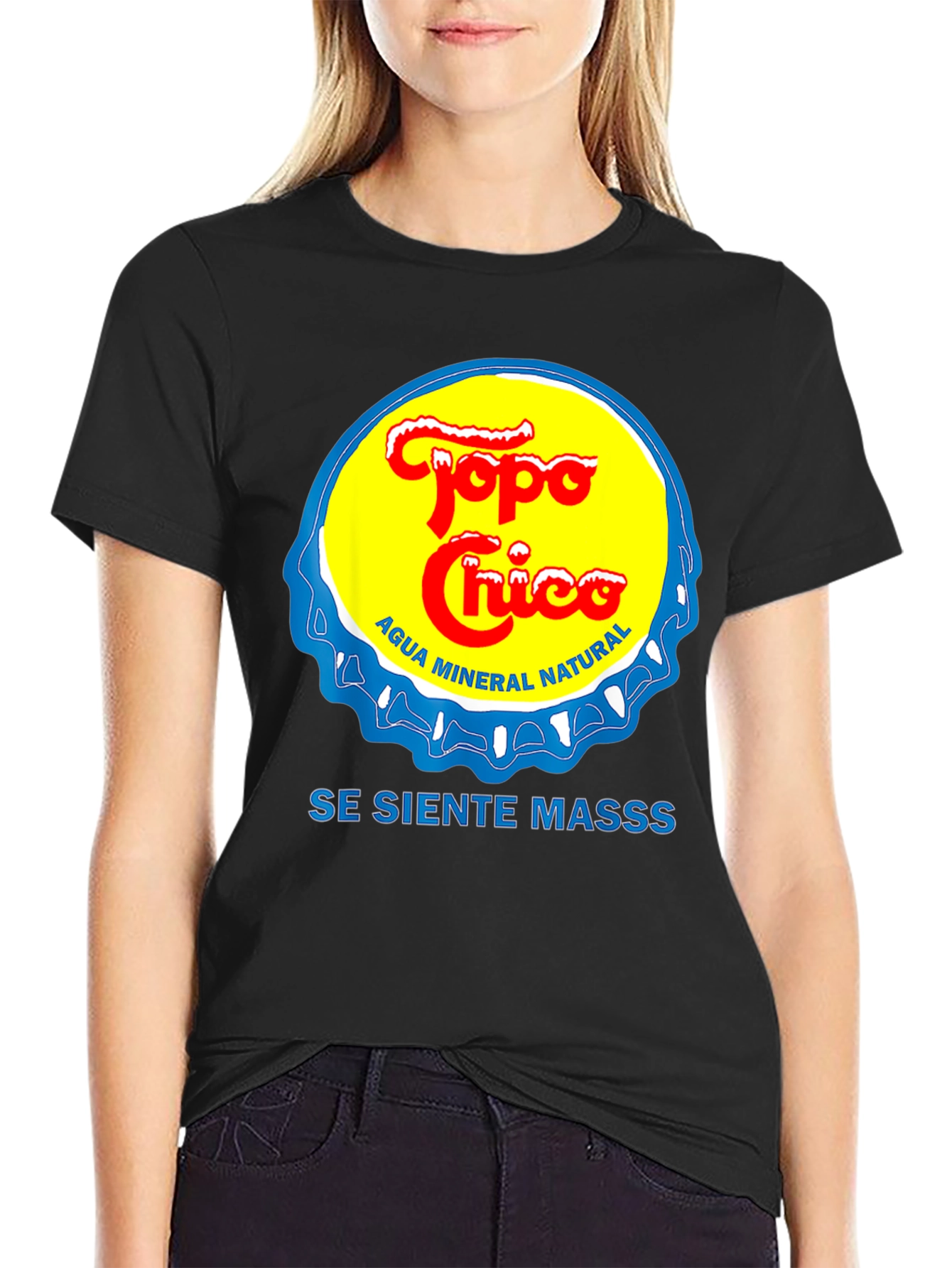 Topo Chico T-Shirt - Se Siente Masss Black Tee