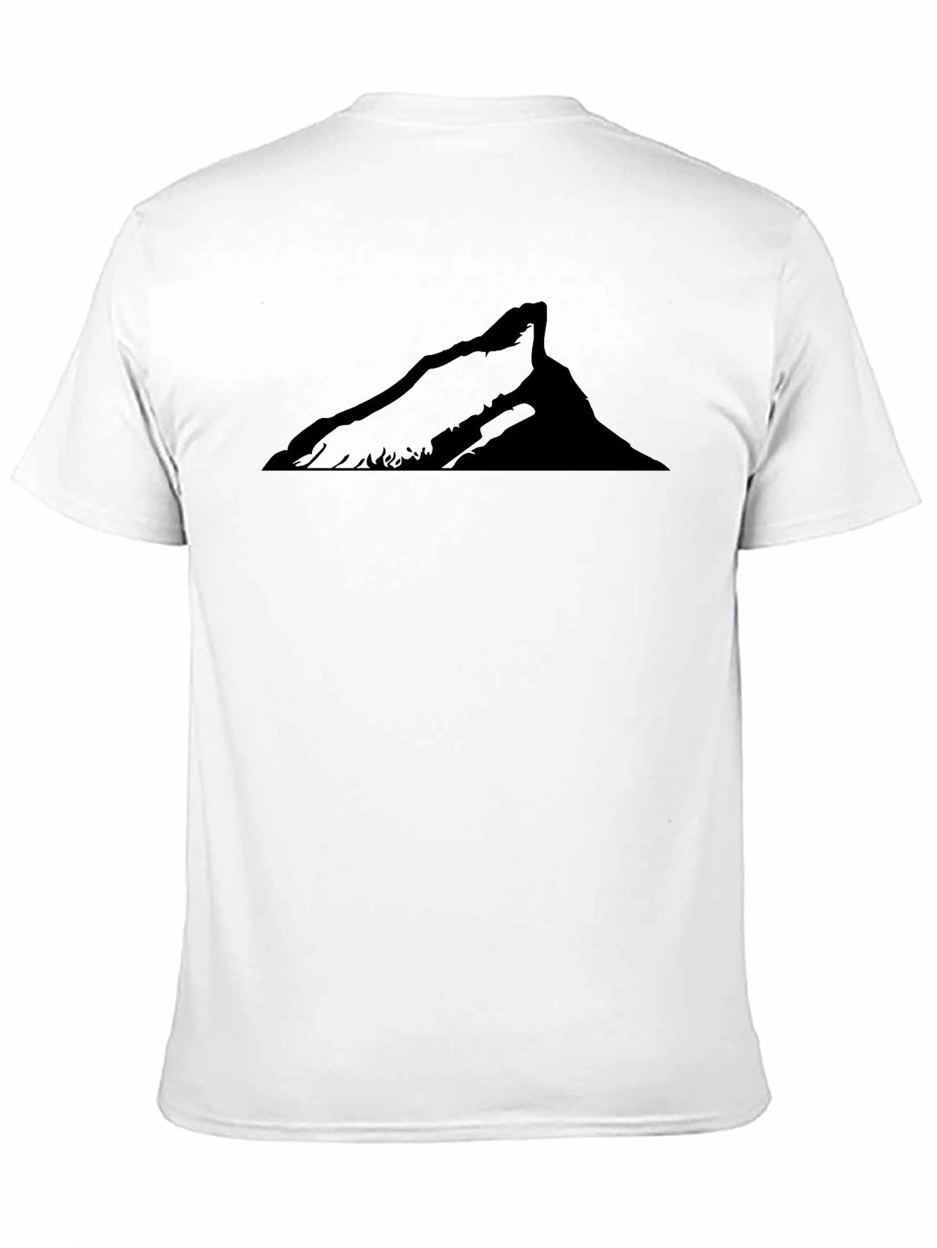 Mountain Silhouette Graphic Tee - Black Cotton Casual Shirt