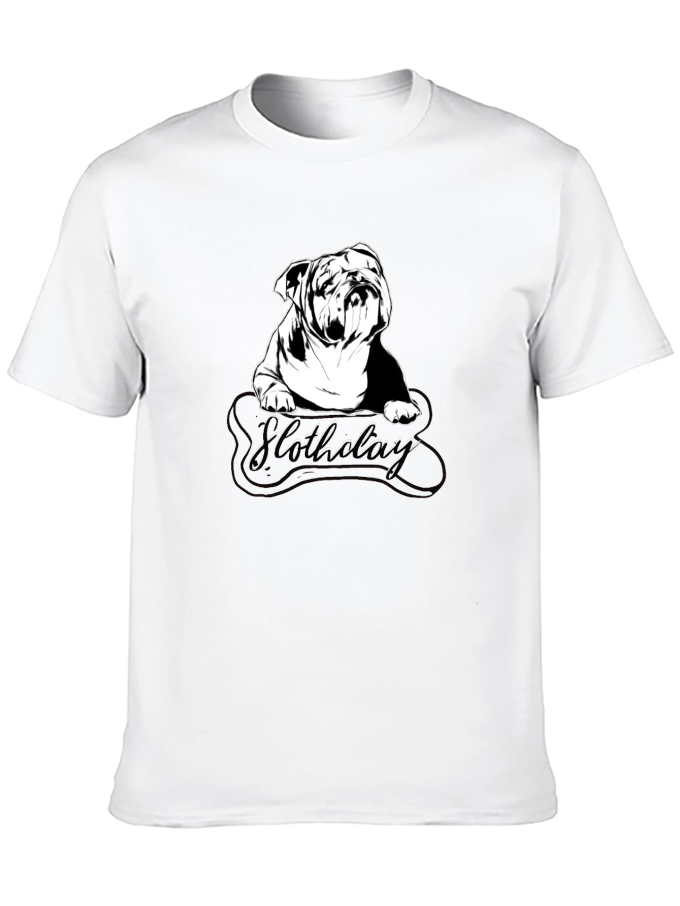Bulldog Slothdolay Graphic Black T-Shirt