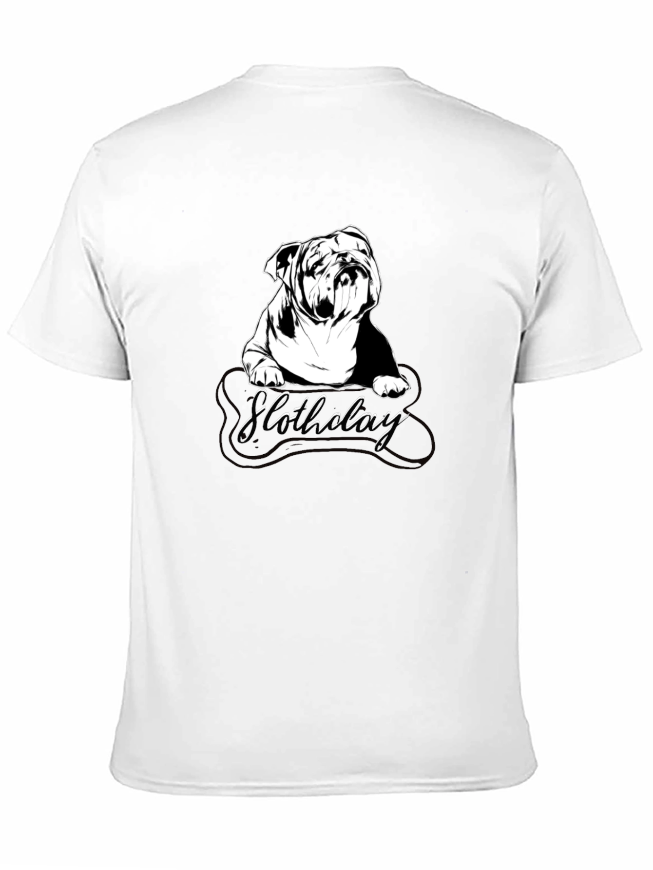 Bulldog Slothdolay Graphic Black T-Shirt