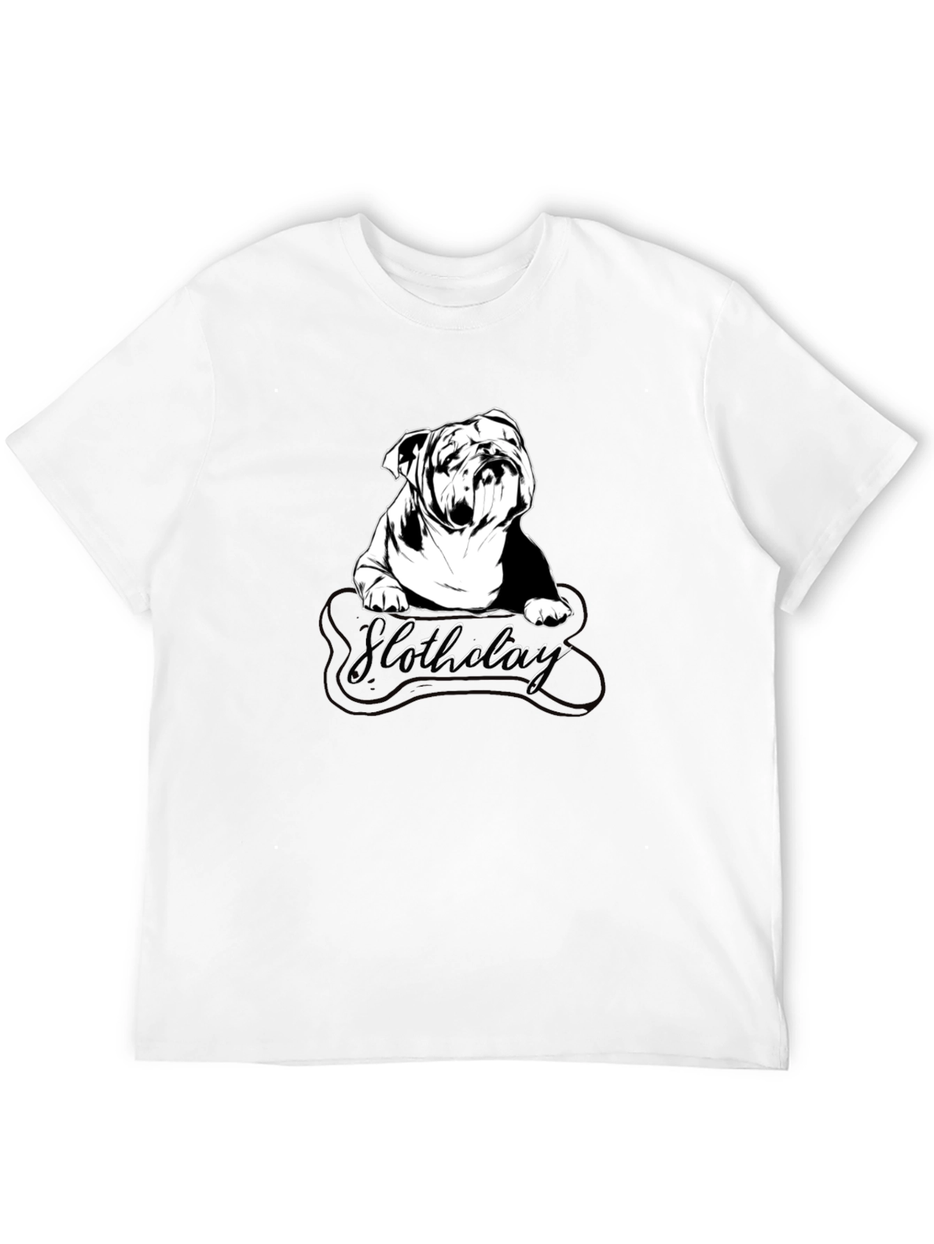 Bulldog Slothdolay Graphic Black T-Shirt