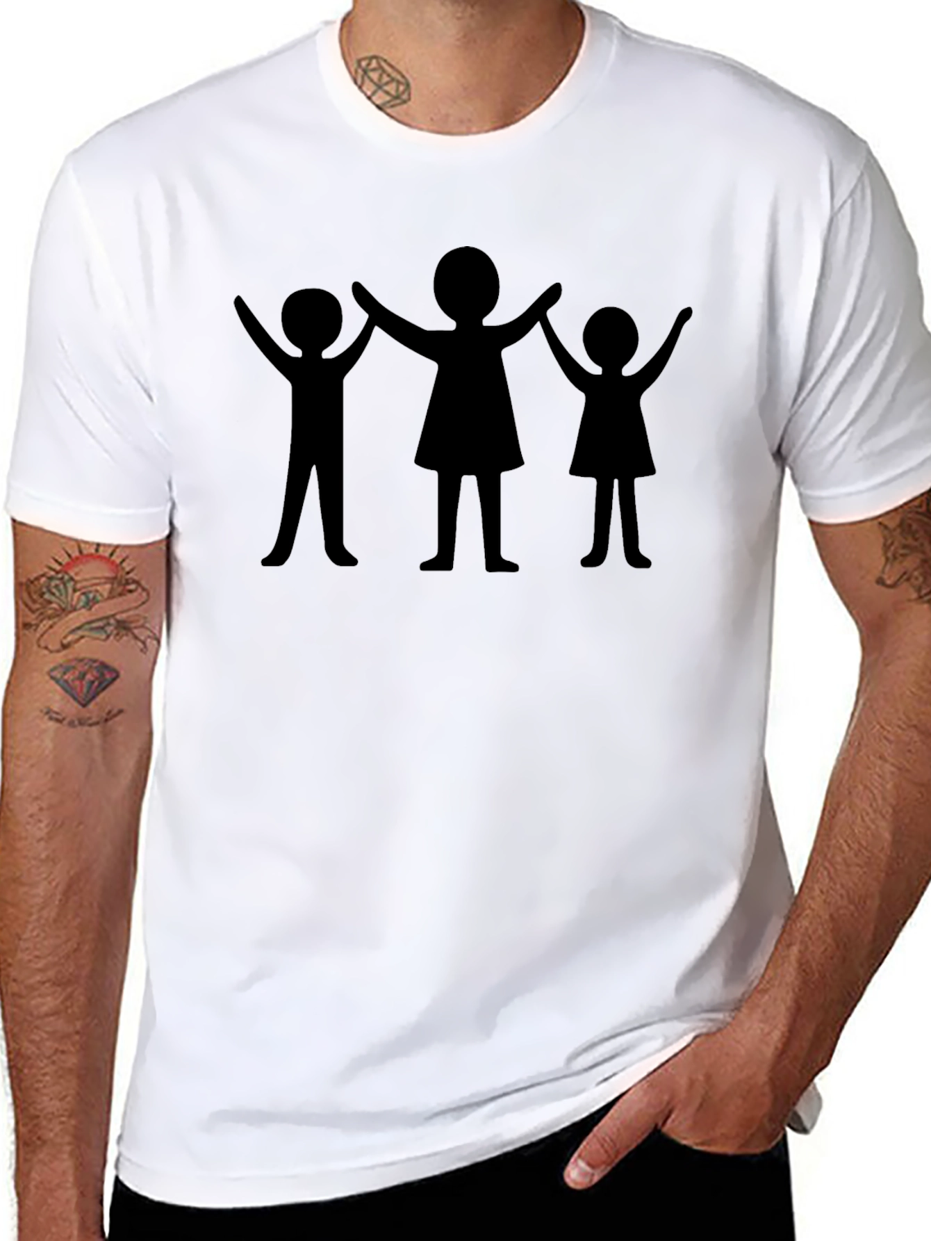 Family Silhouette Black T-Shirt