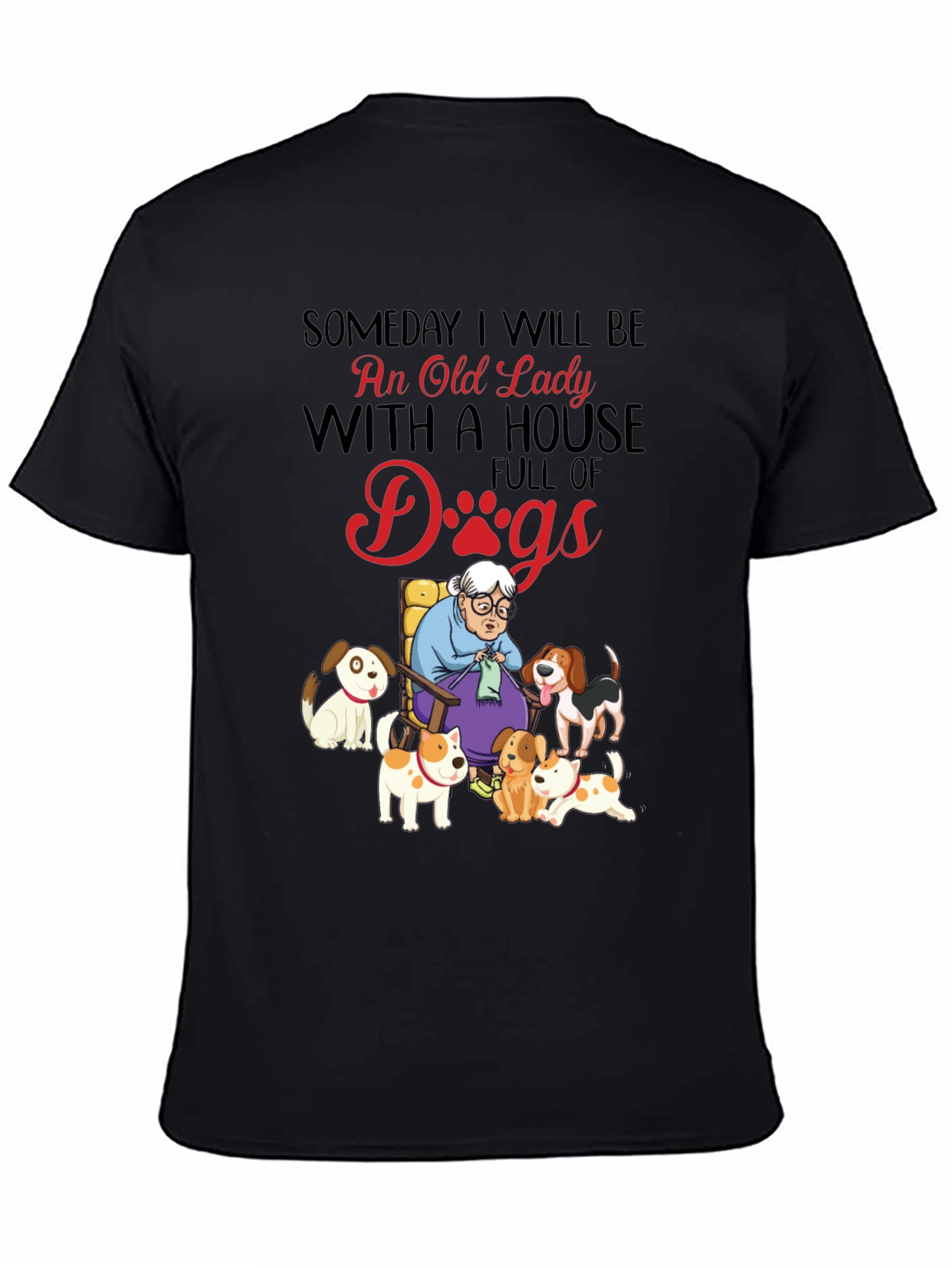 Old Lady With Dogs Graphic T-Shirt