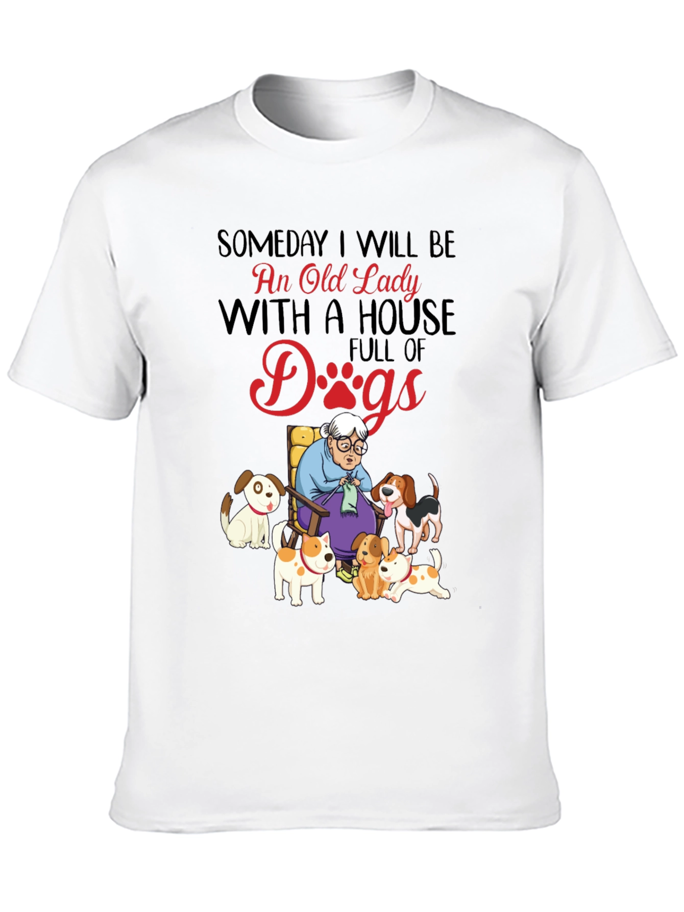 Old Lady With Dogs Graphic T-Shirt