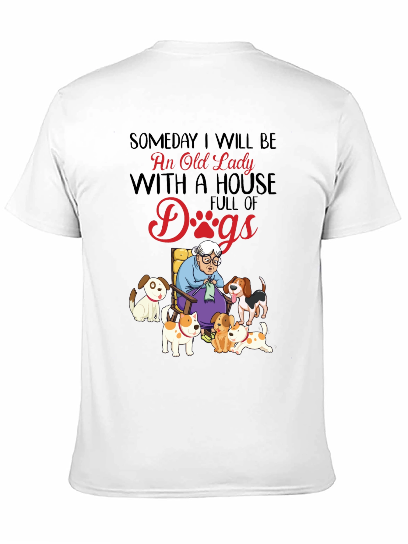 Old Lady With Dogs Graphic T-Shirt