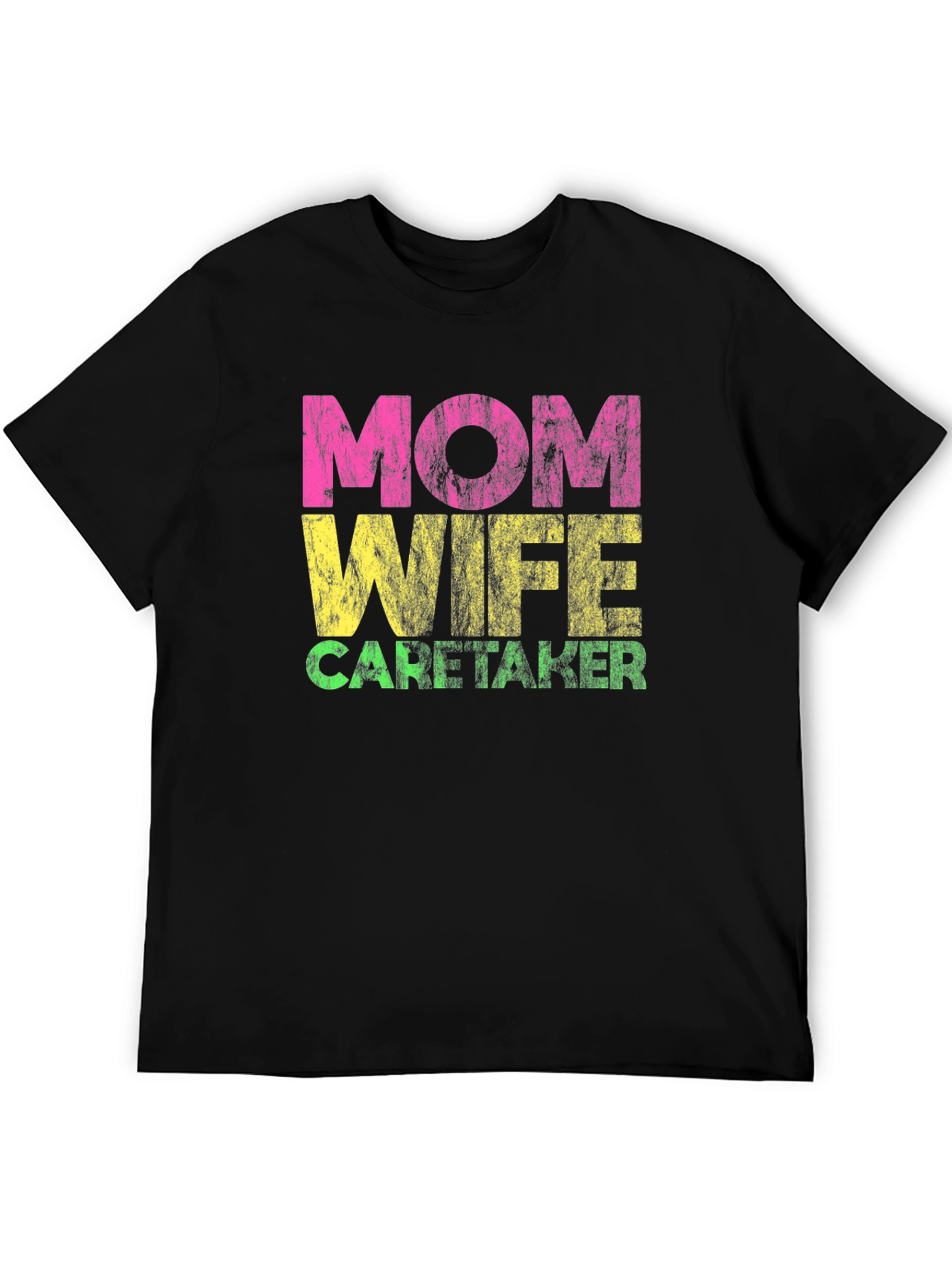Mom Wife Caretaker Graphic Tee - Black