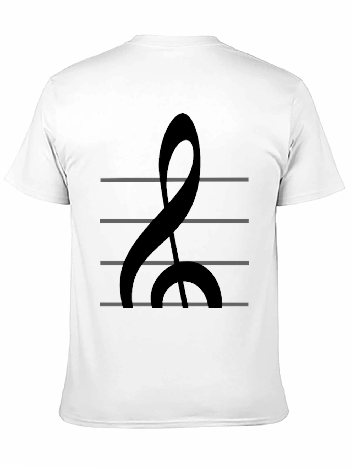 Musical Treble Clef Graphic Tee - Black Cotton Shirt
