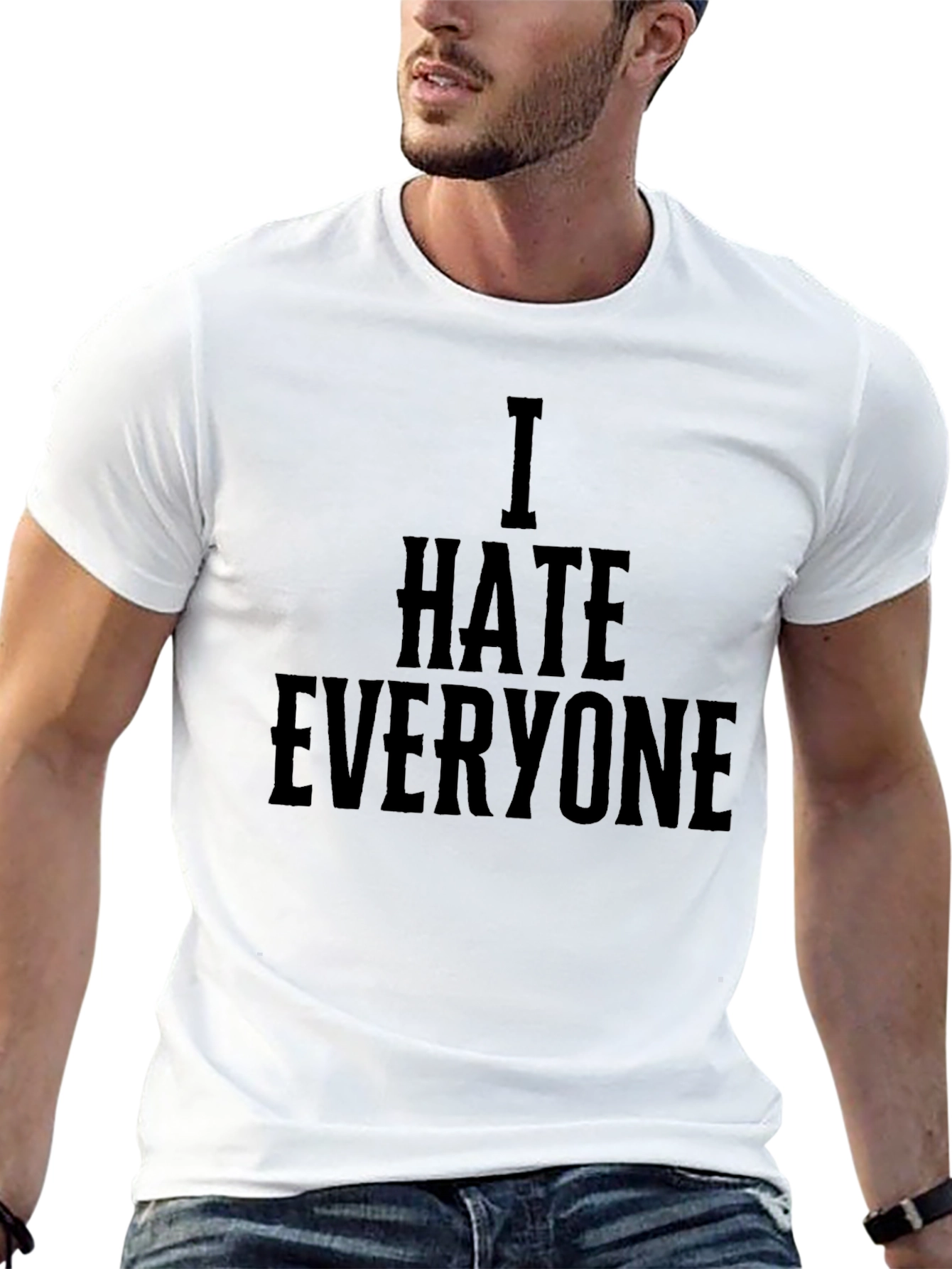 I Hate Everyone Graphic Tee - Black Crewneck T-Shirt
