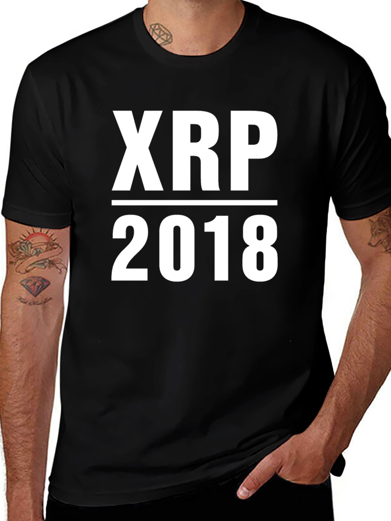 XRP 2018 Crypto T-Shirt - Black Cotton Tee