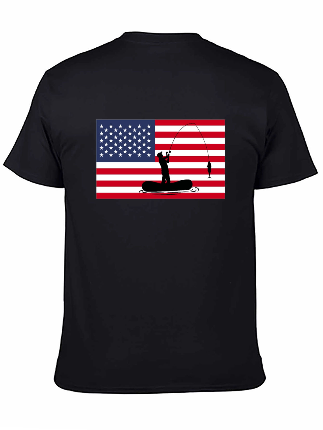 American Flag Fishing T-Shirt - Patriotic Angler