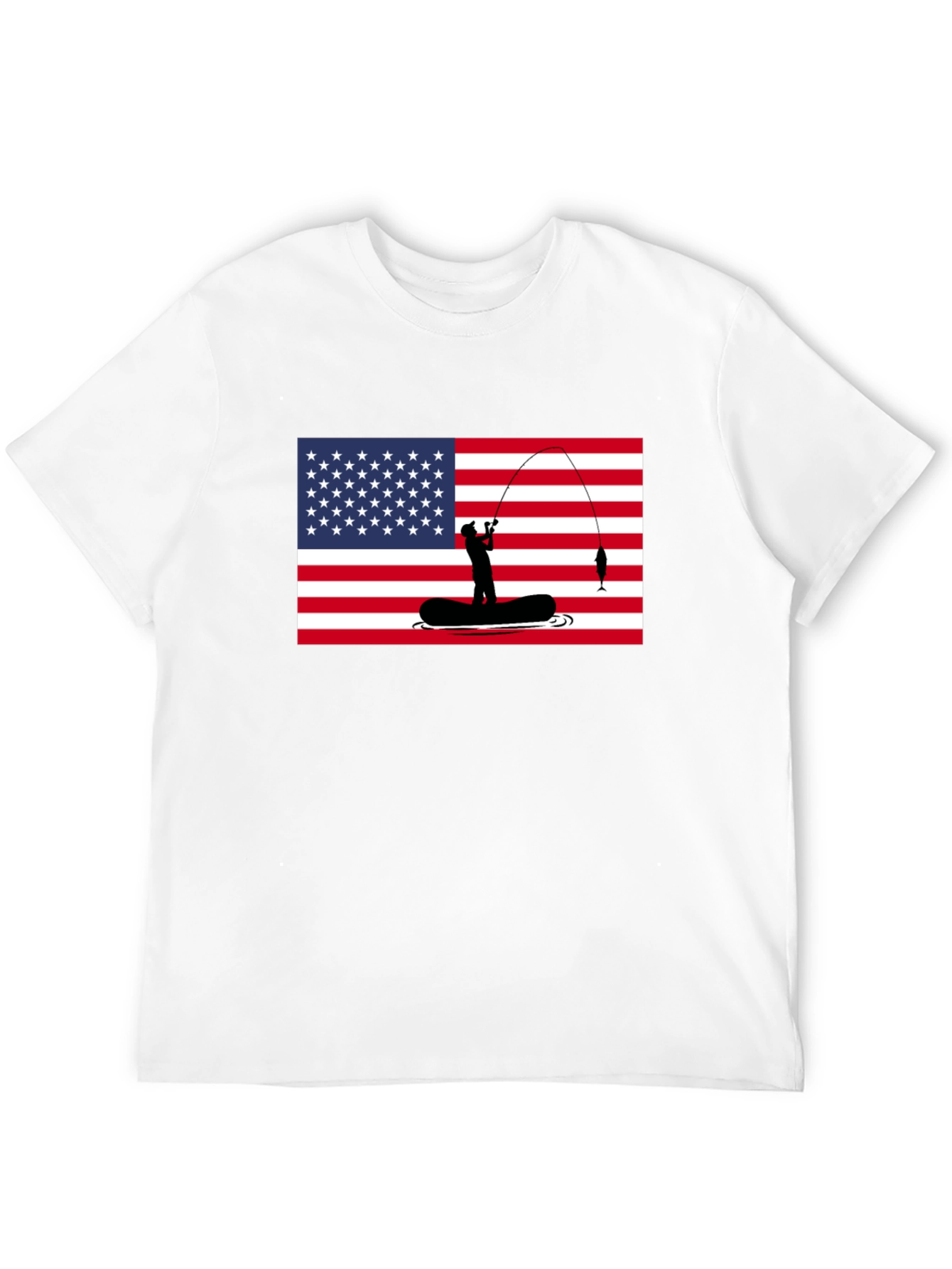 American Flag Fishing T-Shirt - Patriotic Angler