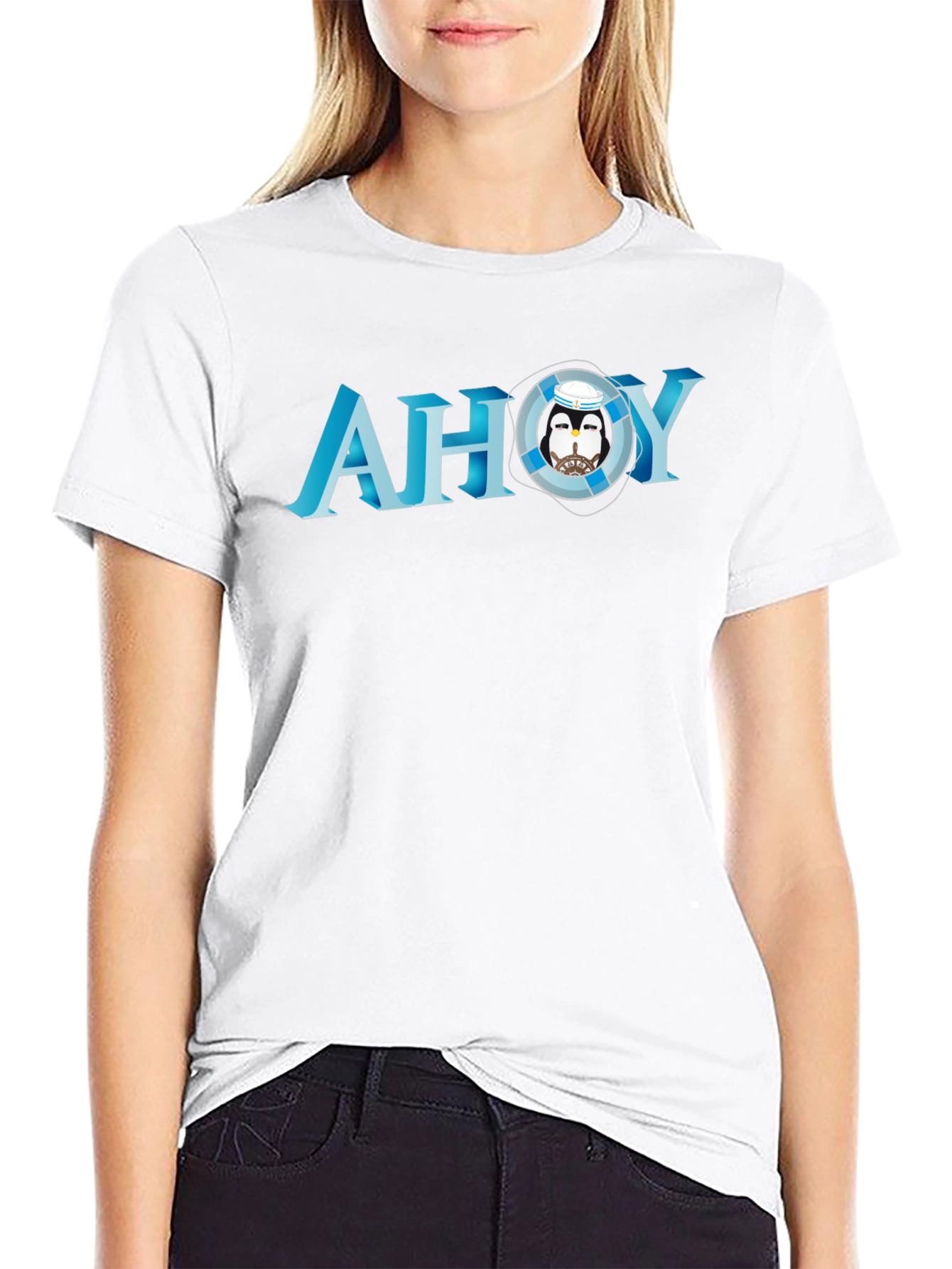 Ahoy Penguin Graphic T-Shirt
