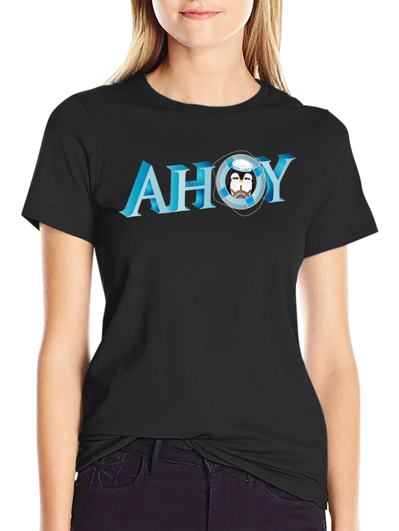 Ahoy Penguin Graphic T-Shirt