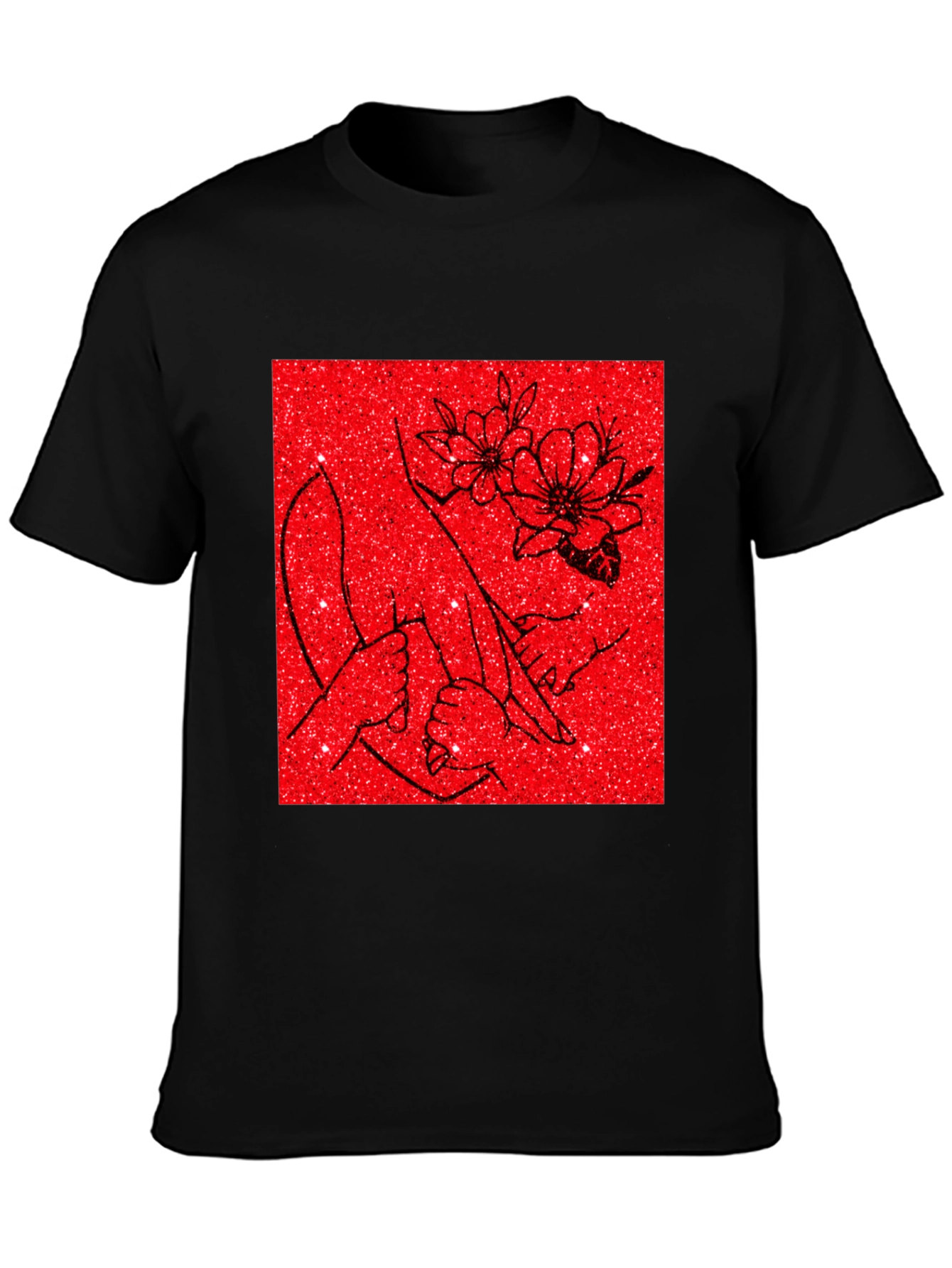 Floral Hand Graphic Tee - Stylish Comfort