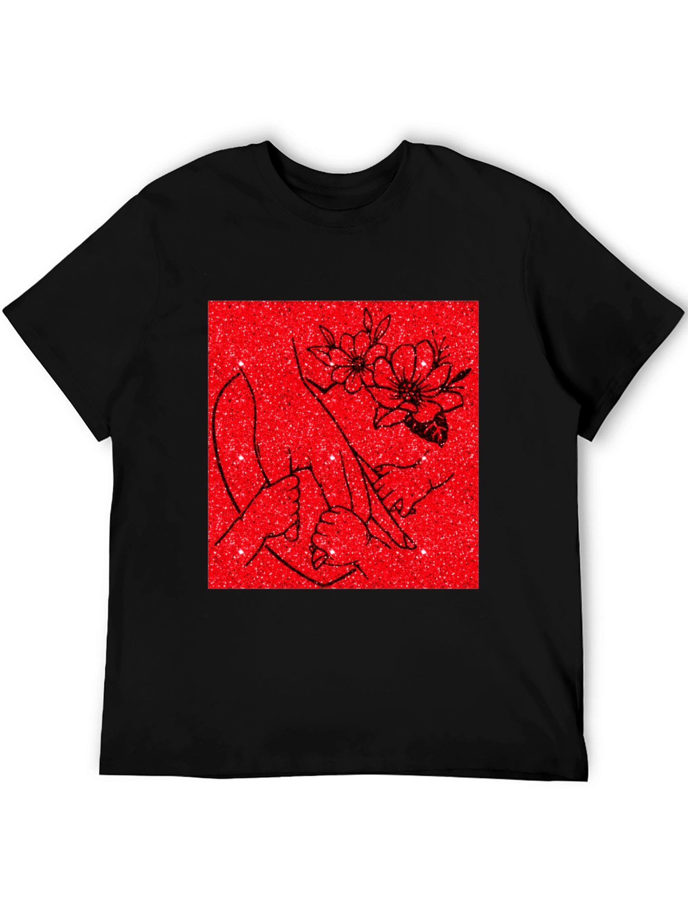 Floral Hand Graphic Tee - Stylish Comfort