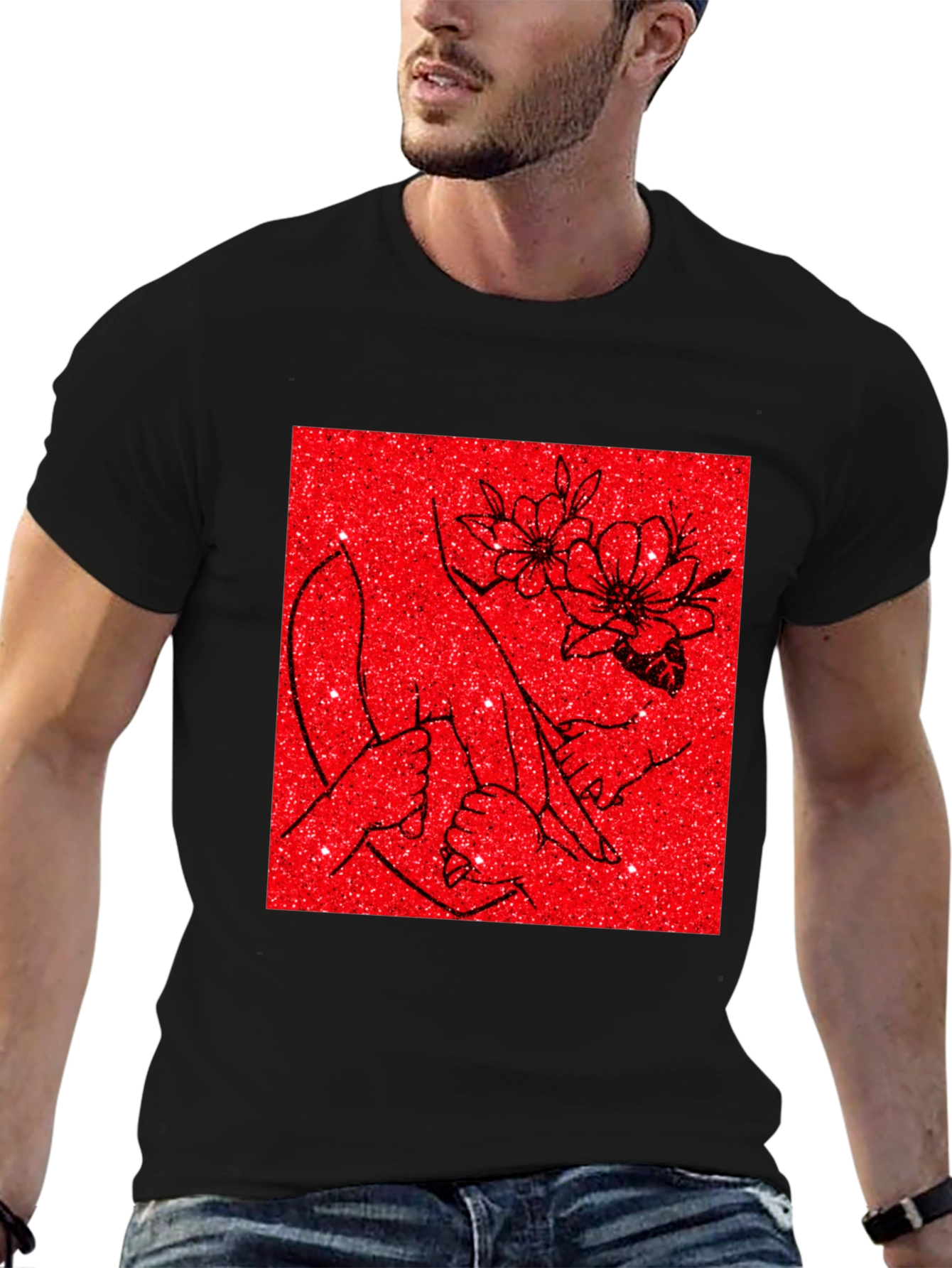 Floral Hand Graphic Tee - Stylish Comfort