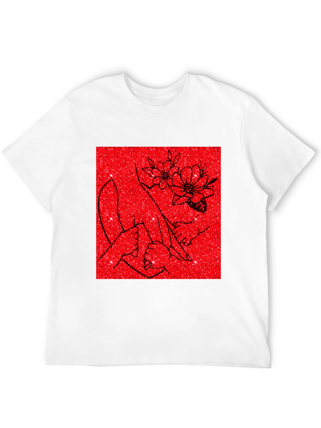 Floral Hand Graphic Tee - Stylish Comfort