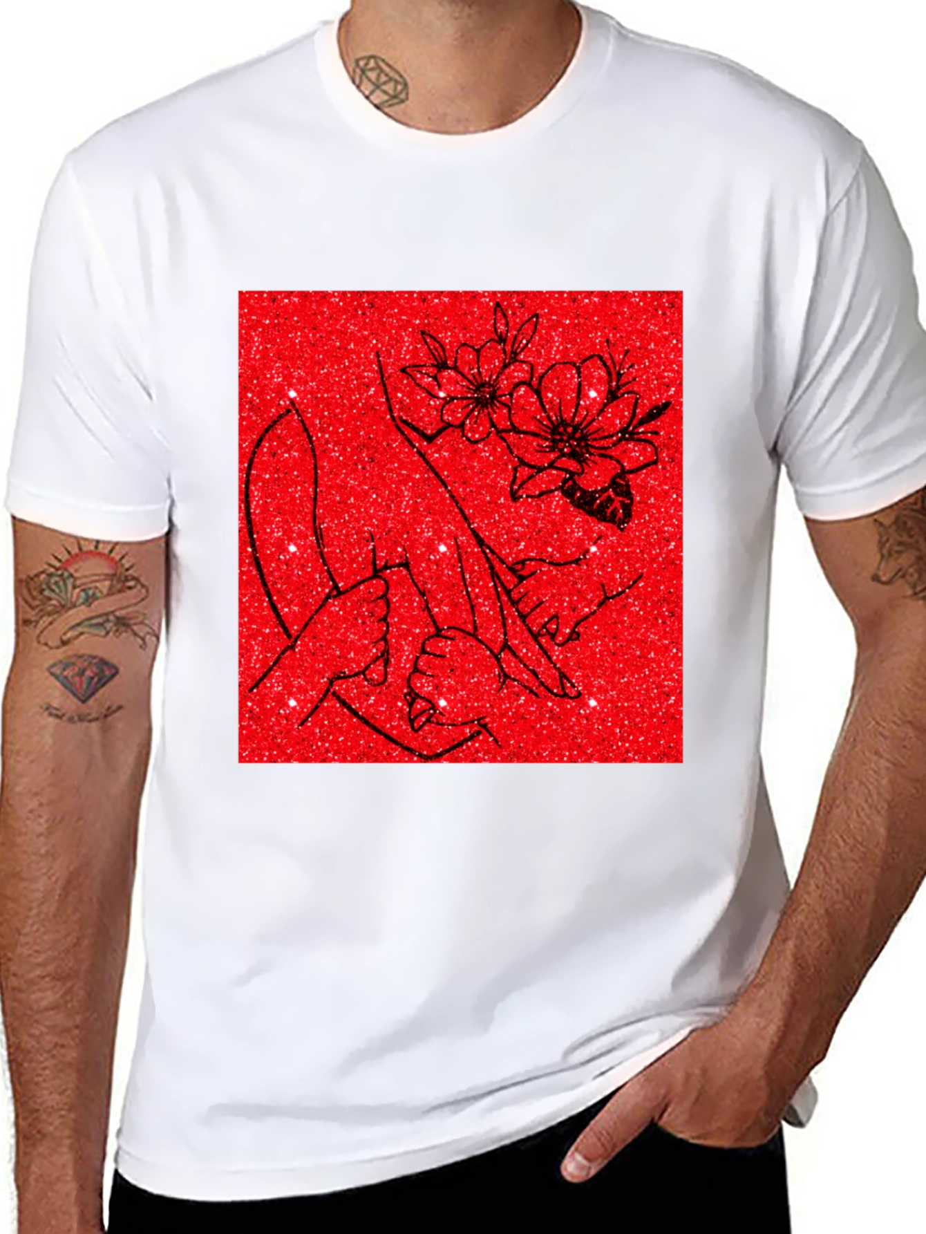 Floral Hand Graphic Tee - Stylish Comfort