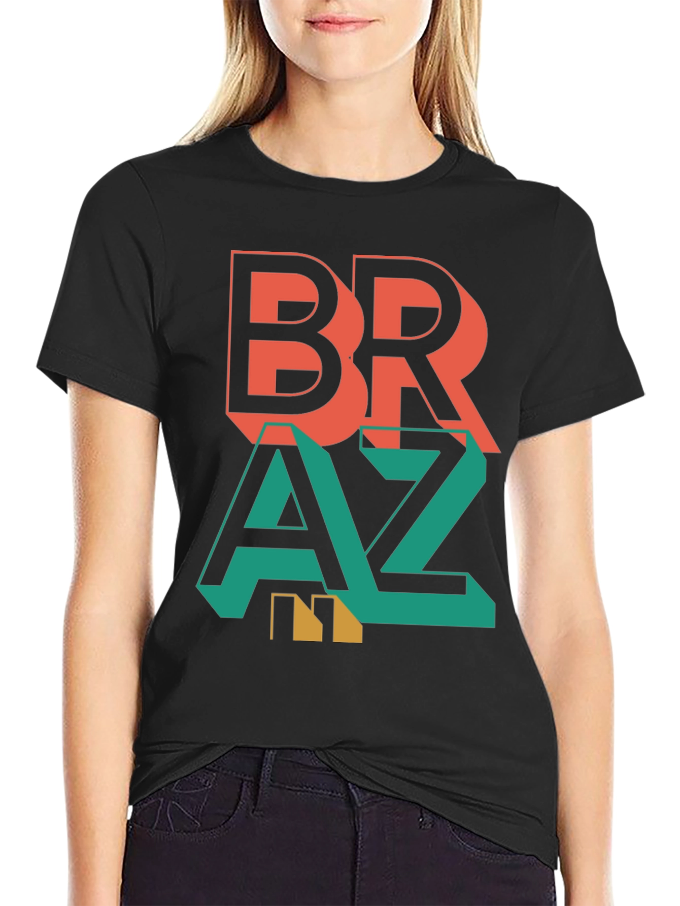 Stylish Braz Tee - Bold Graphic Print T-Shirt