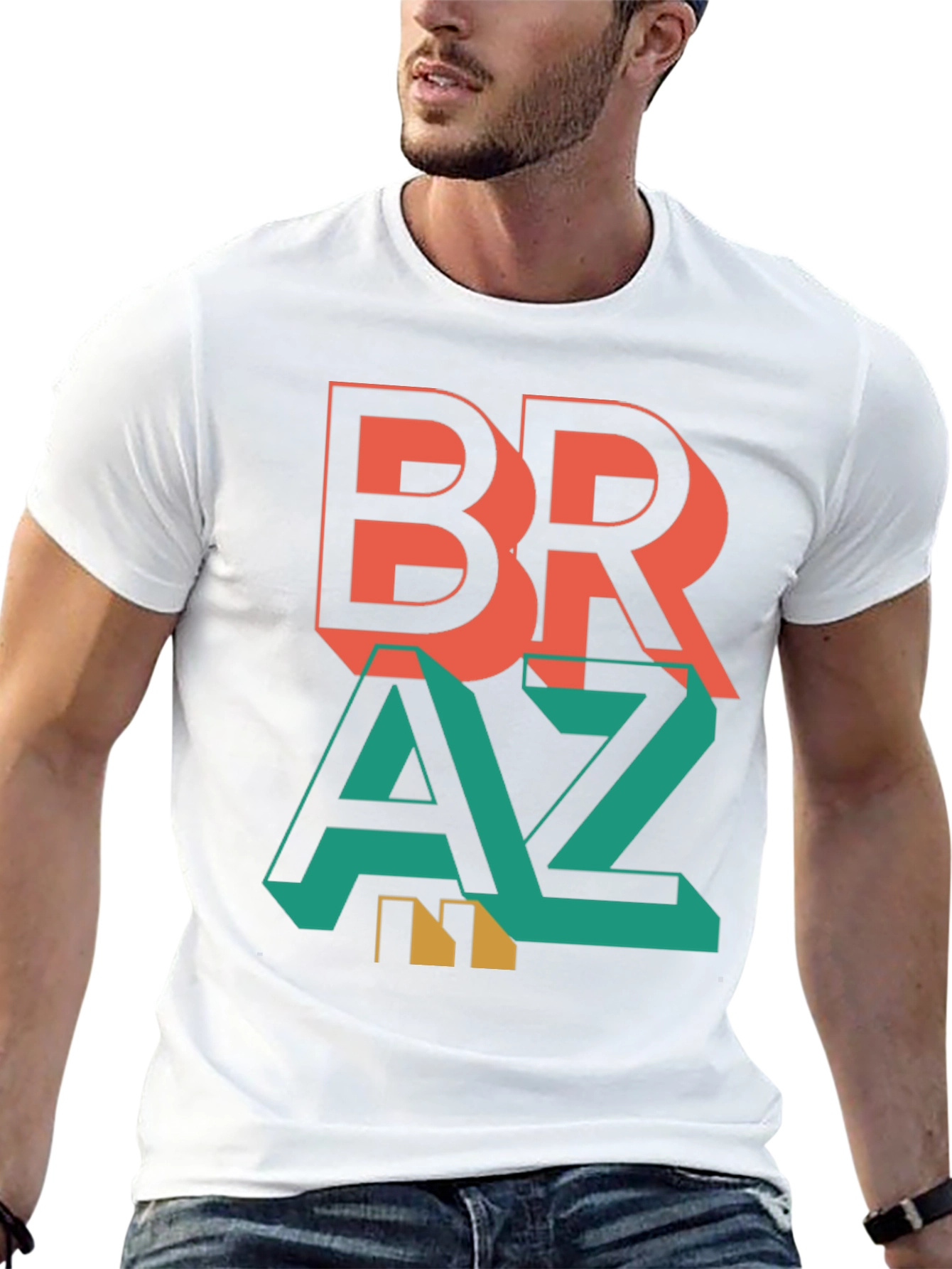 Stylish Braz Tee - Bold Graphic Print T-Shirt