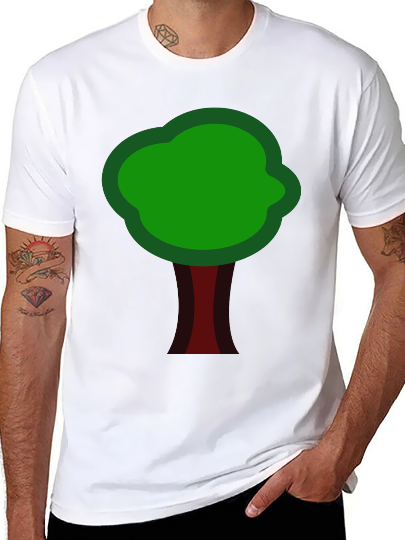 Nature Inspired Tree Graphic Tee - Black