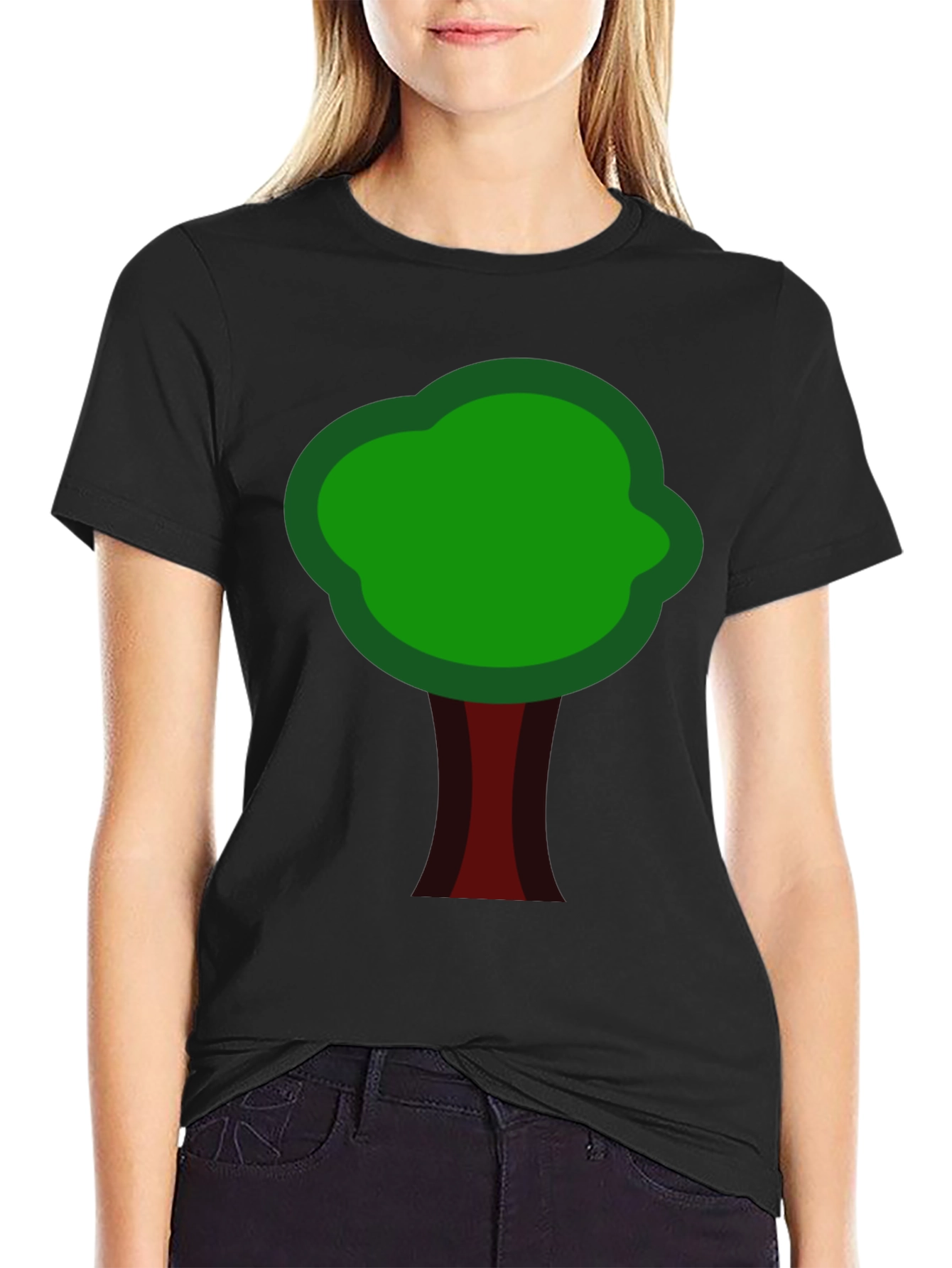 Nature Inspired Tree Graphic Tee - Black