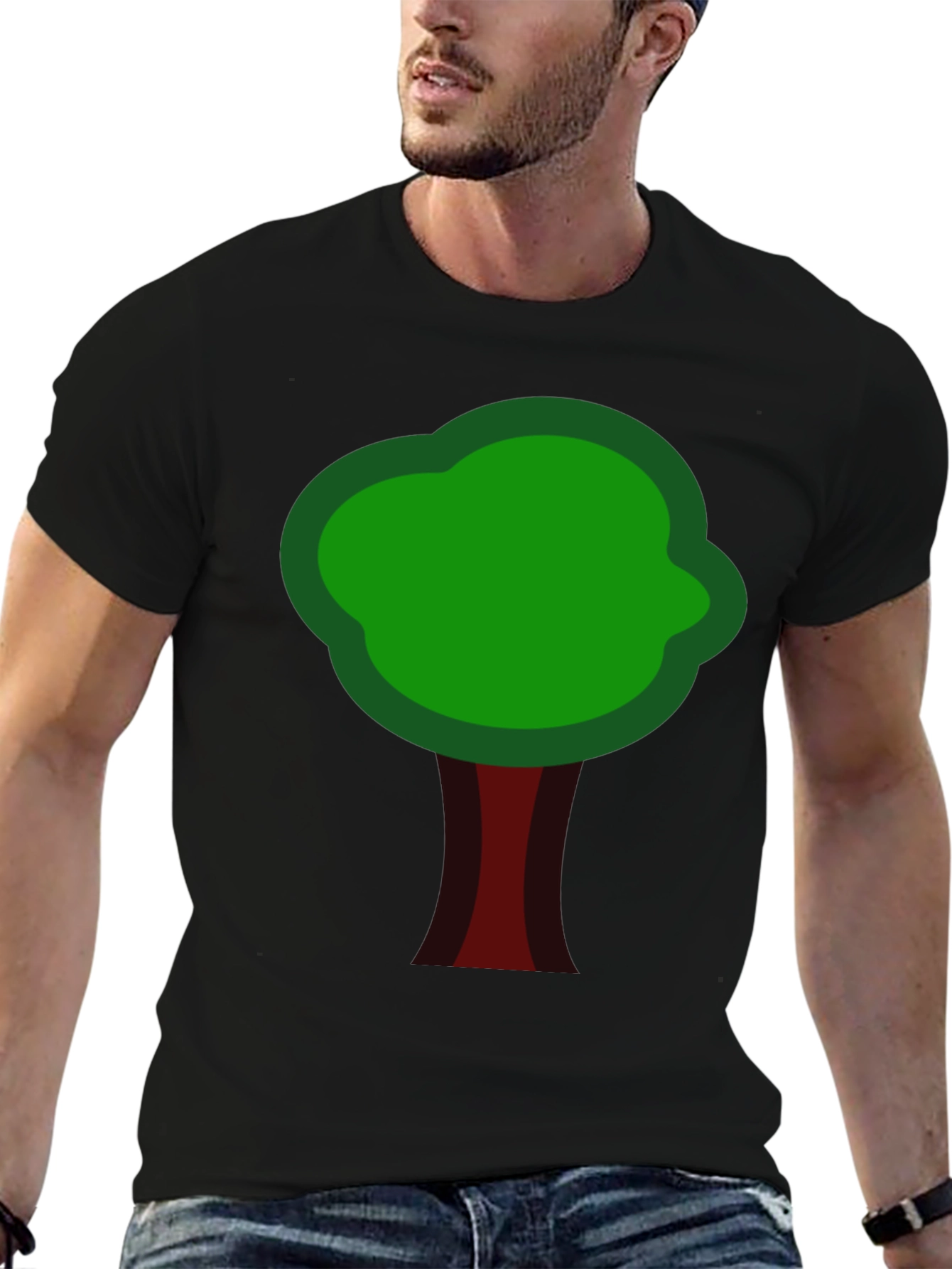 Nature Inspired Tree Graphic Tee - Black